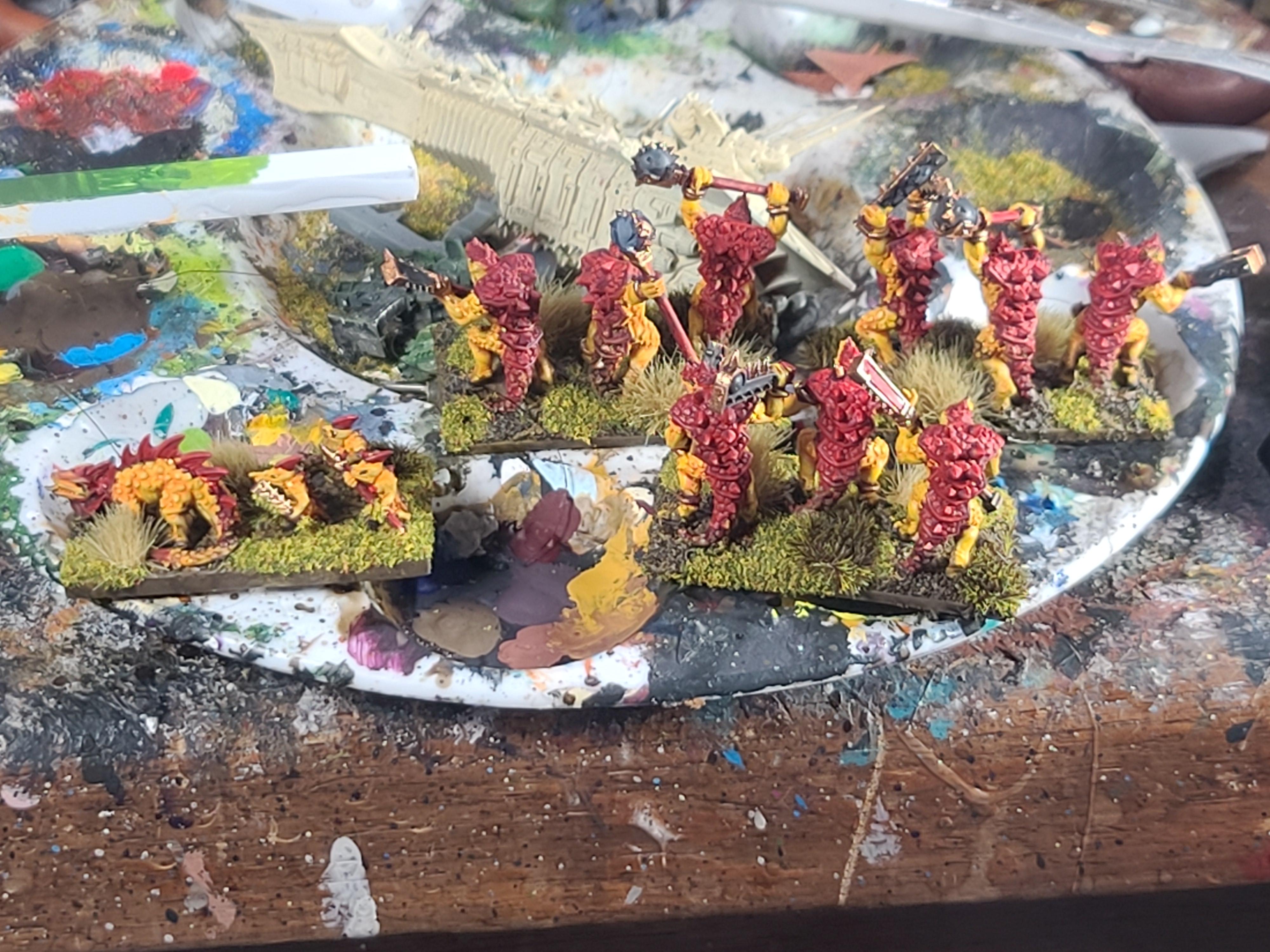 10mm, Forest Dragon Design, Korxigor  Marvelous Minipaints, Kroxigor, Lizardmen, Salamander, Warmaster