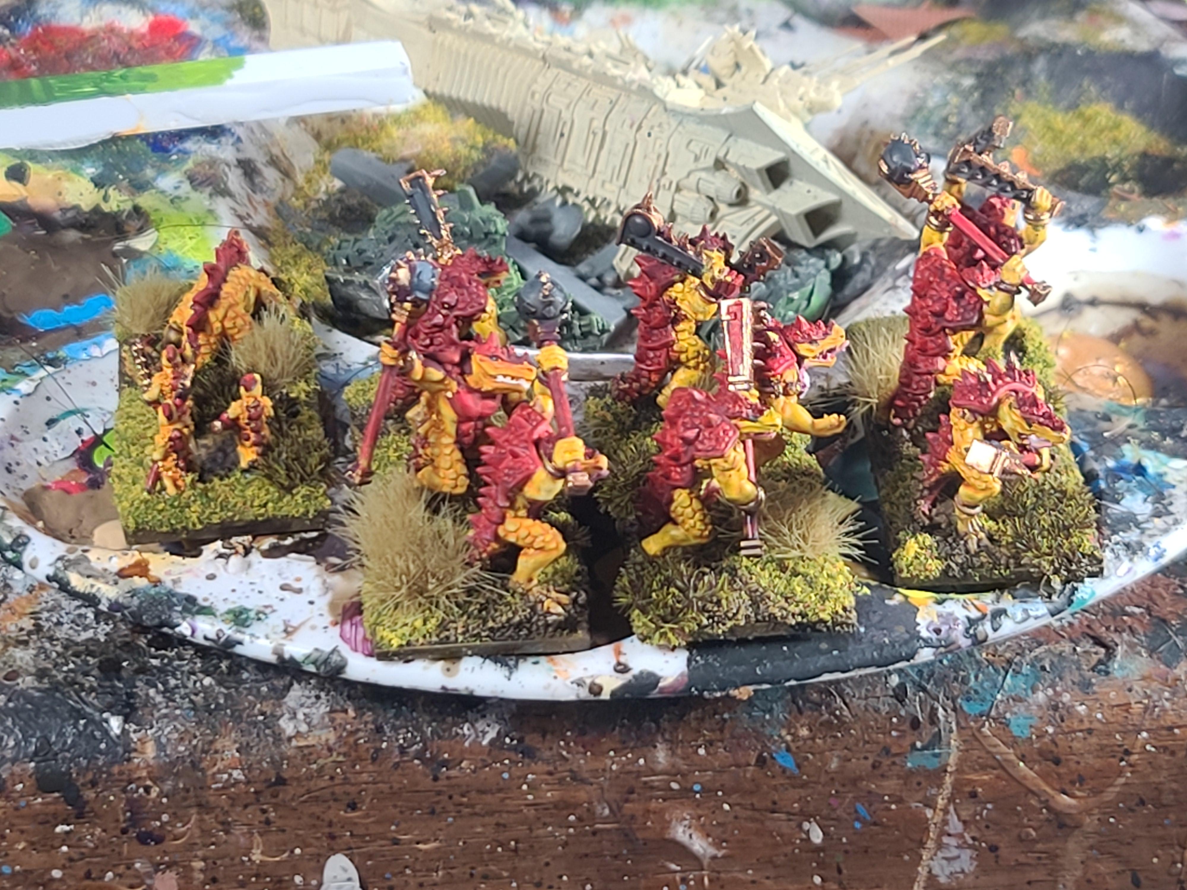 10mm, Forest Dragon Design, Korxigor  Marvelous Minipaints, Kroxigor, Lizardmen, Salamander, Warmaster