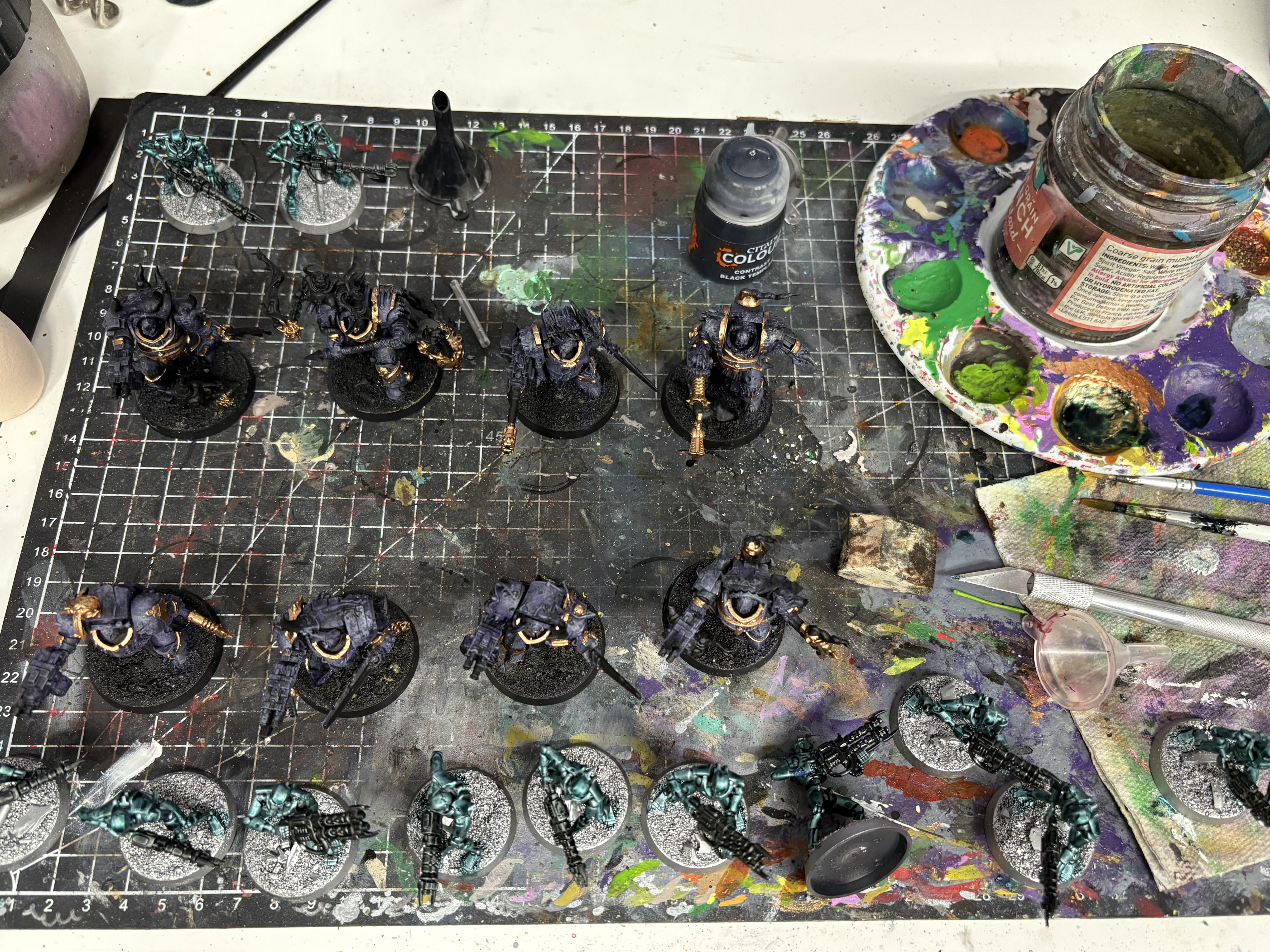 Necrons Warriors and Blighlord Terminator WIPs