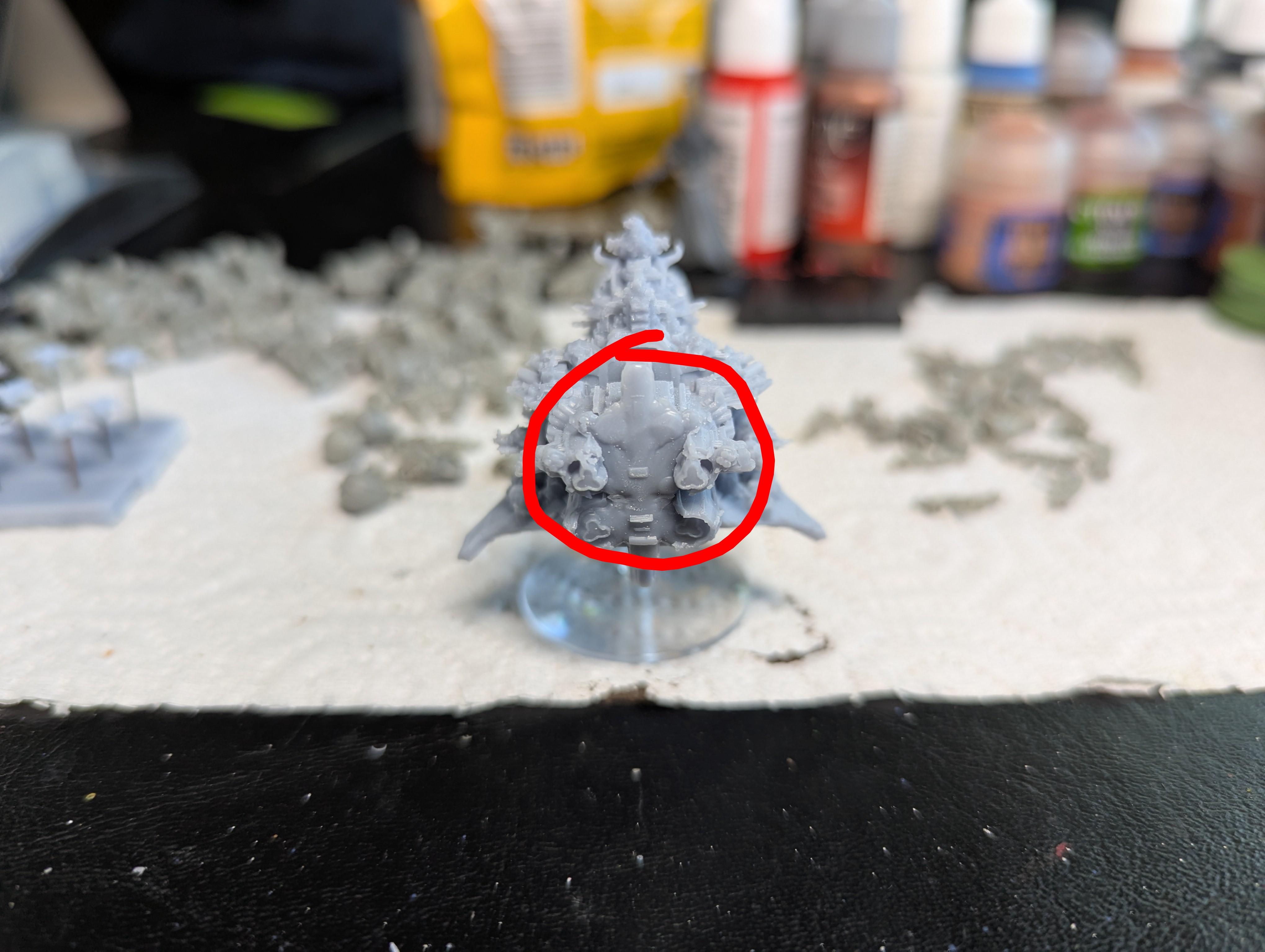 3d printer fails on BFG Ork Kill Kroozer, rear
