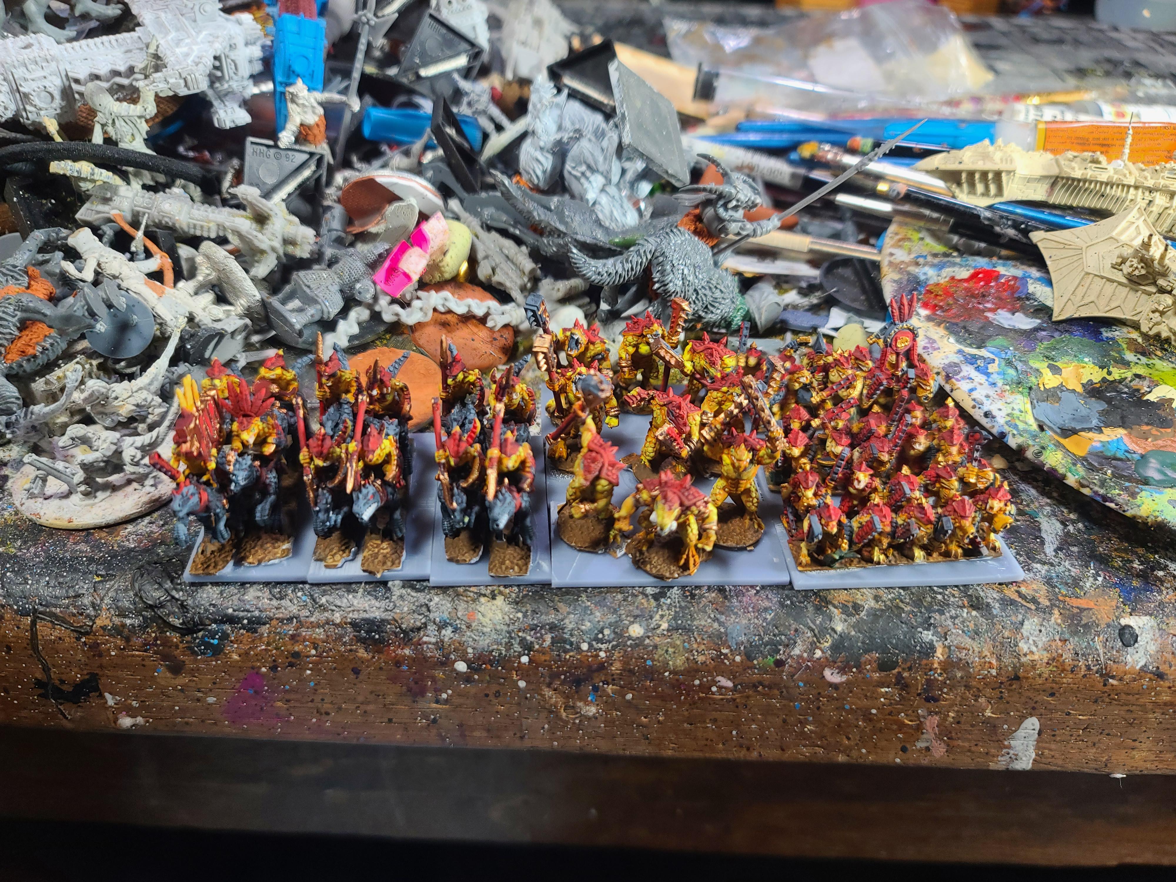10mm, Cold One Cavalry, Forest Dragon, Kroxigor, Lizardmen, Marvelous Minipaints, Saurus, Warmaster