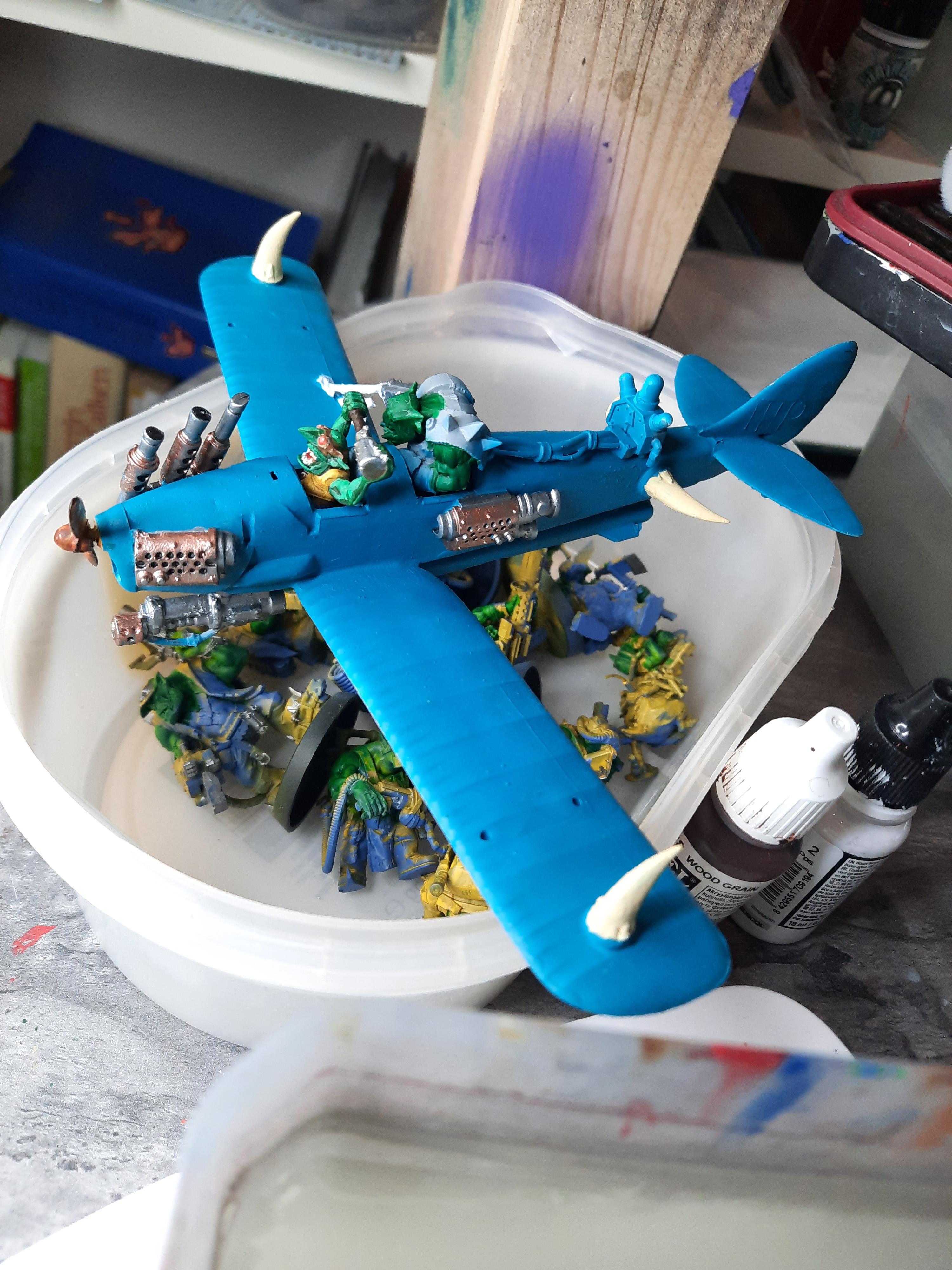 Biplane, Kitbashing, Modding, Orcs, Ork Moth, Orks, Plane, Tiger Moth