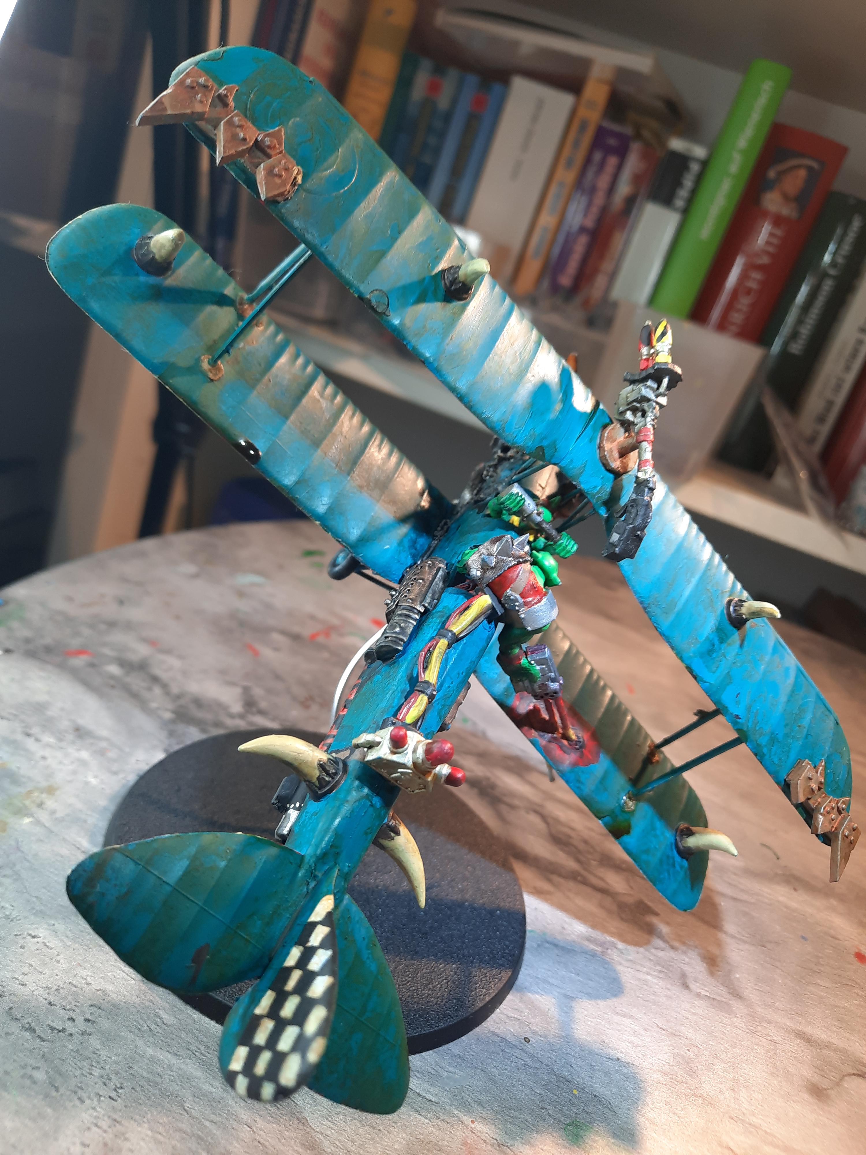 Biplane, Kitbashing, Modding, Orcs, Ork Moth, Orks, Plane, Tiger Moth