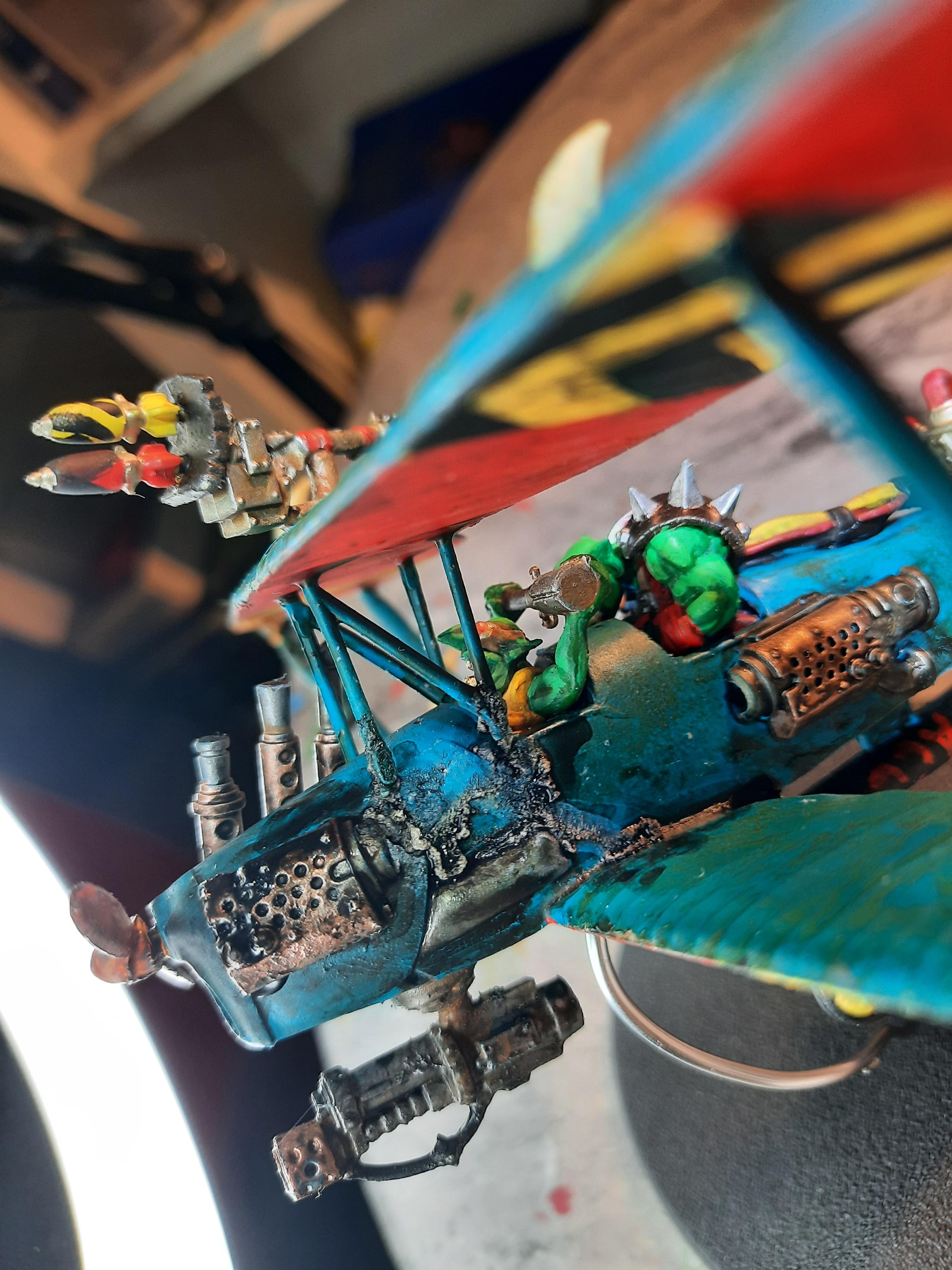 Biplane, Kitbashing, Modding, Orcs, Ork Moth, Orks, Plane, Tiger Moth