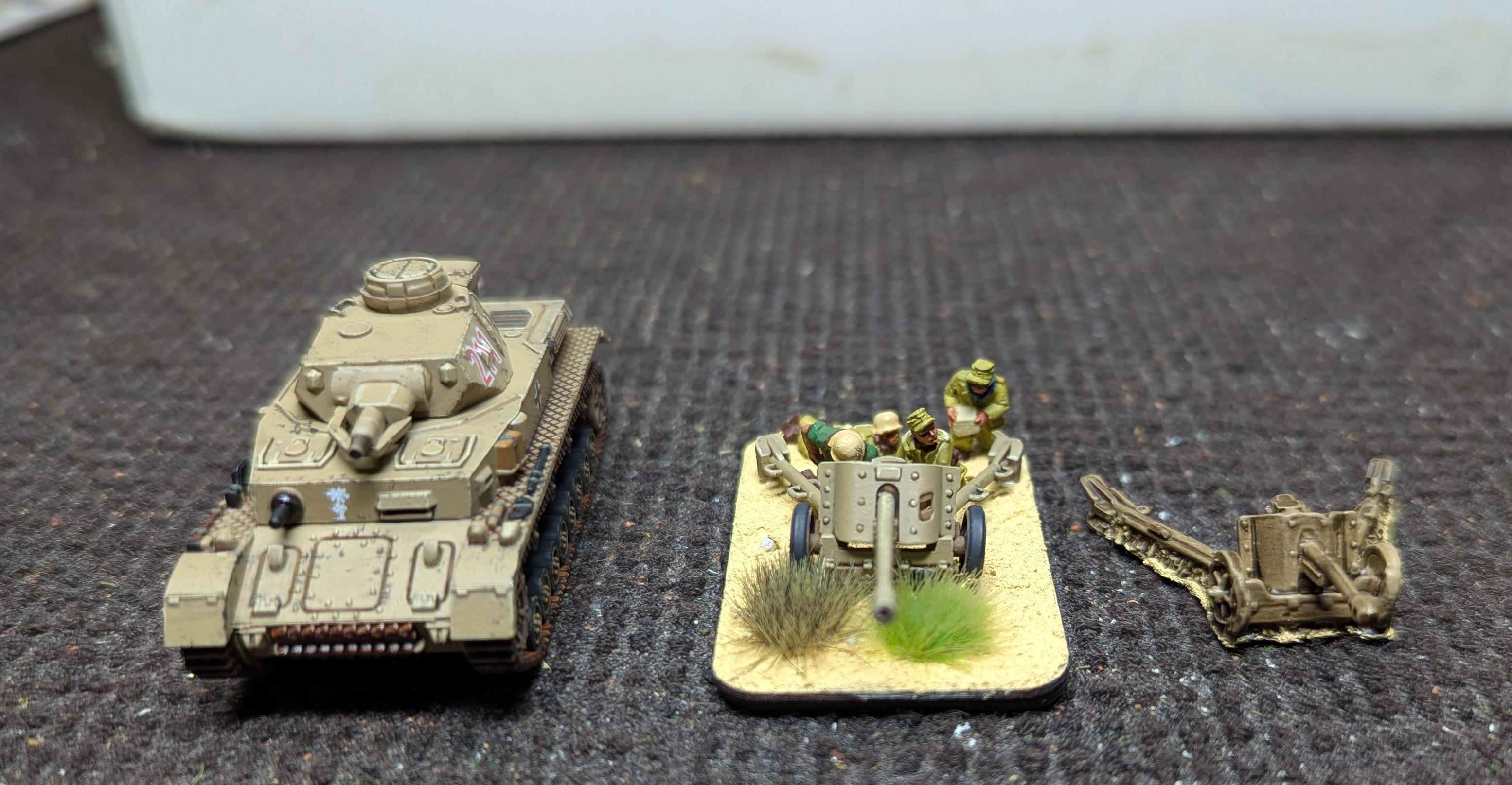 15mm, 2025, Afrika Korps, Battlefront, Germans, Painted, Pak 38, Panzer Iv, World War 2