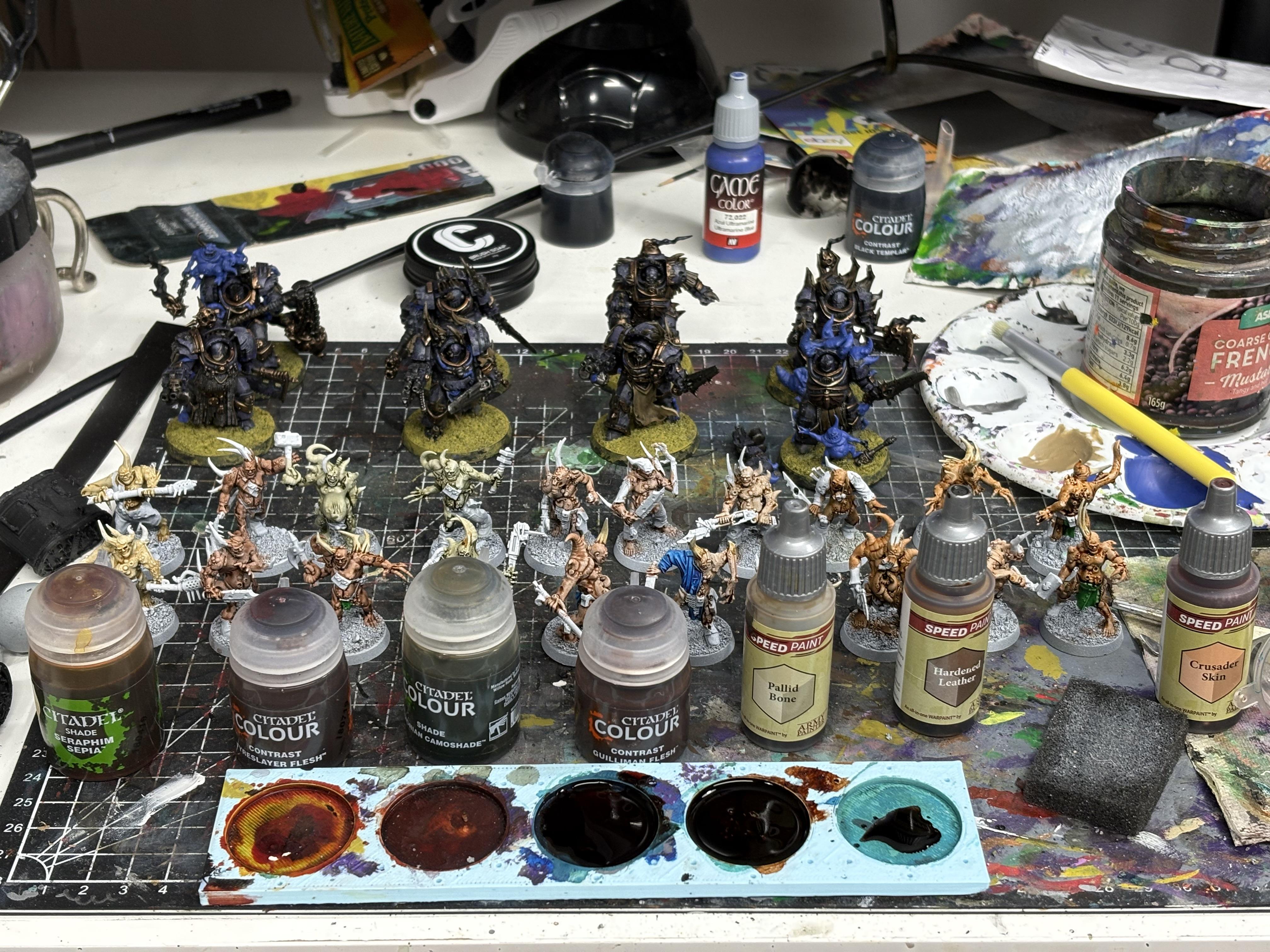 Blightlord Terminators, Blightlords, Chaos Space Marines, Death Guard, Plague Marines, Poxwalkers, Space Marines, Terminator Armor, Warhammer 40,000, Work In Progress