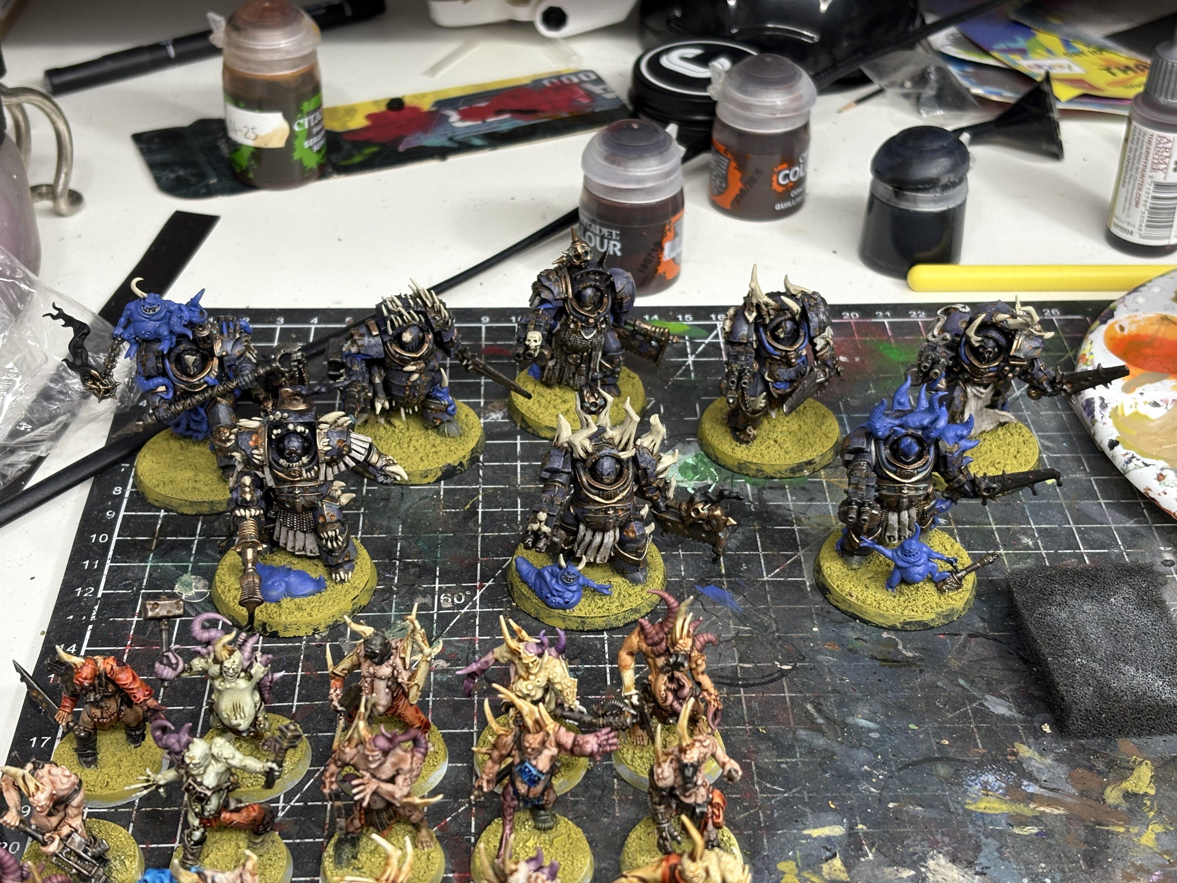 Blightlord Terminators, Blightlords, Chaos Space Marines, Death Guard, Plague Marines, Space Marines, Terminator Armor, Warhammer 40,000, Work In Progress