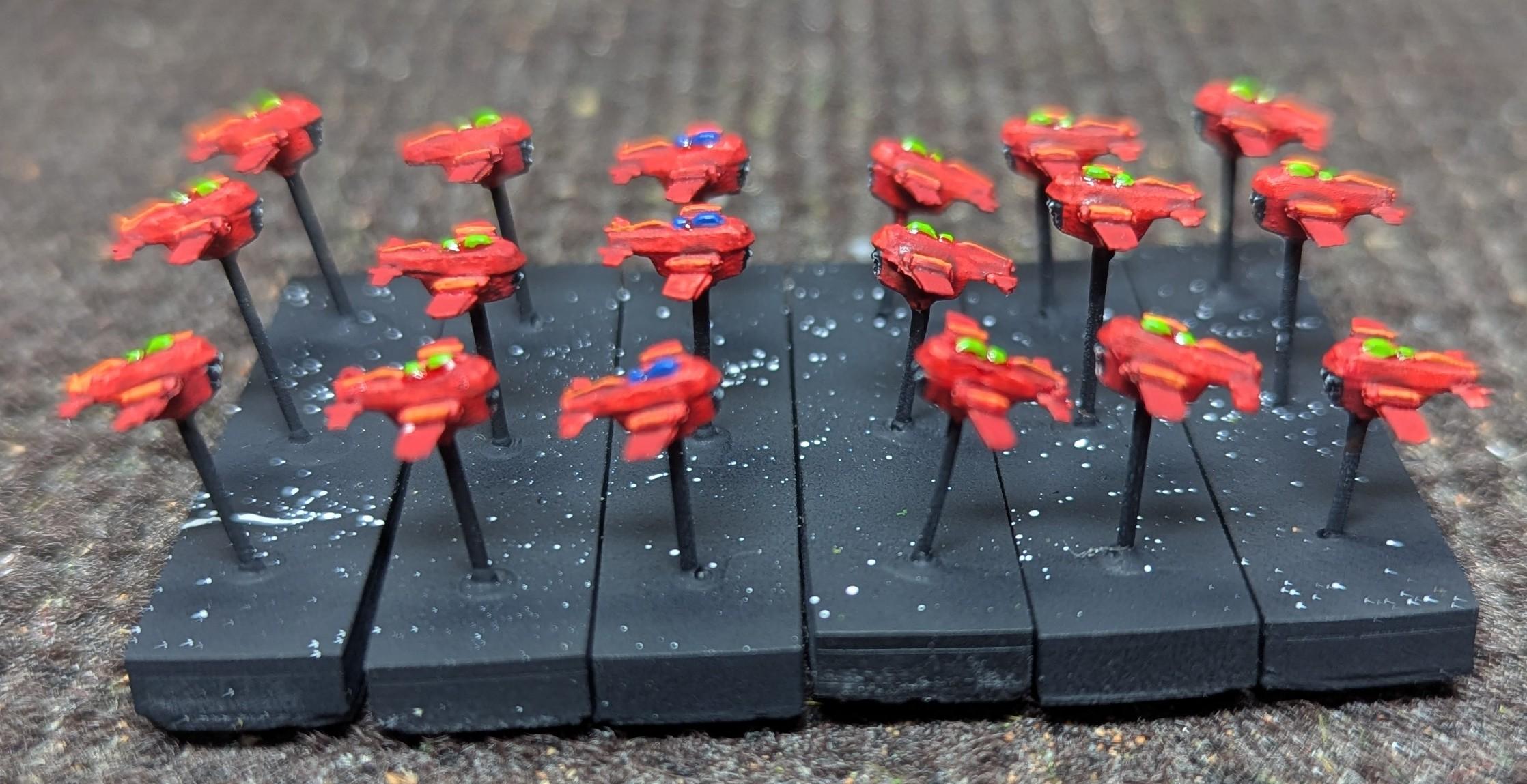 2025, 3d Print, Battlefleet Gothic, Fighta-bomba, Orks, Painted