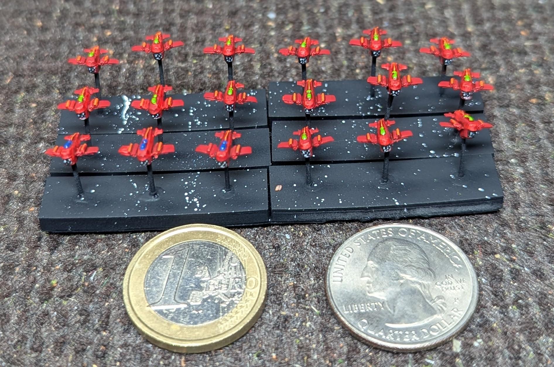 2025, 3d Print, Battlefleet Gothic, Fighta-bomba, Orks, Painted