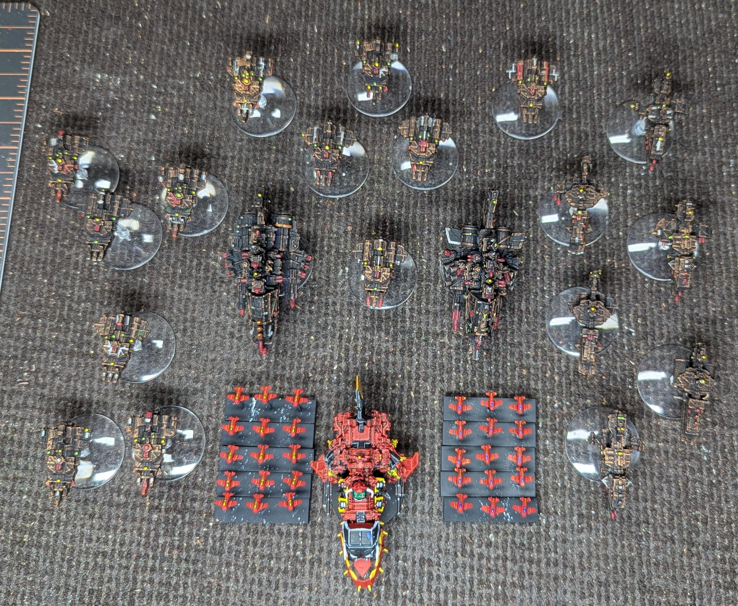 2025, 3d Print, Battlefleet Gothic, Orks, Painted