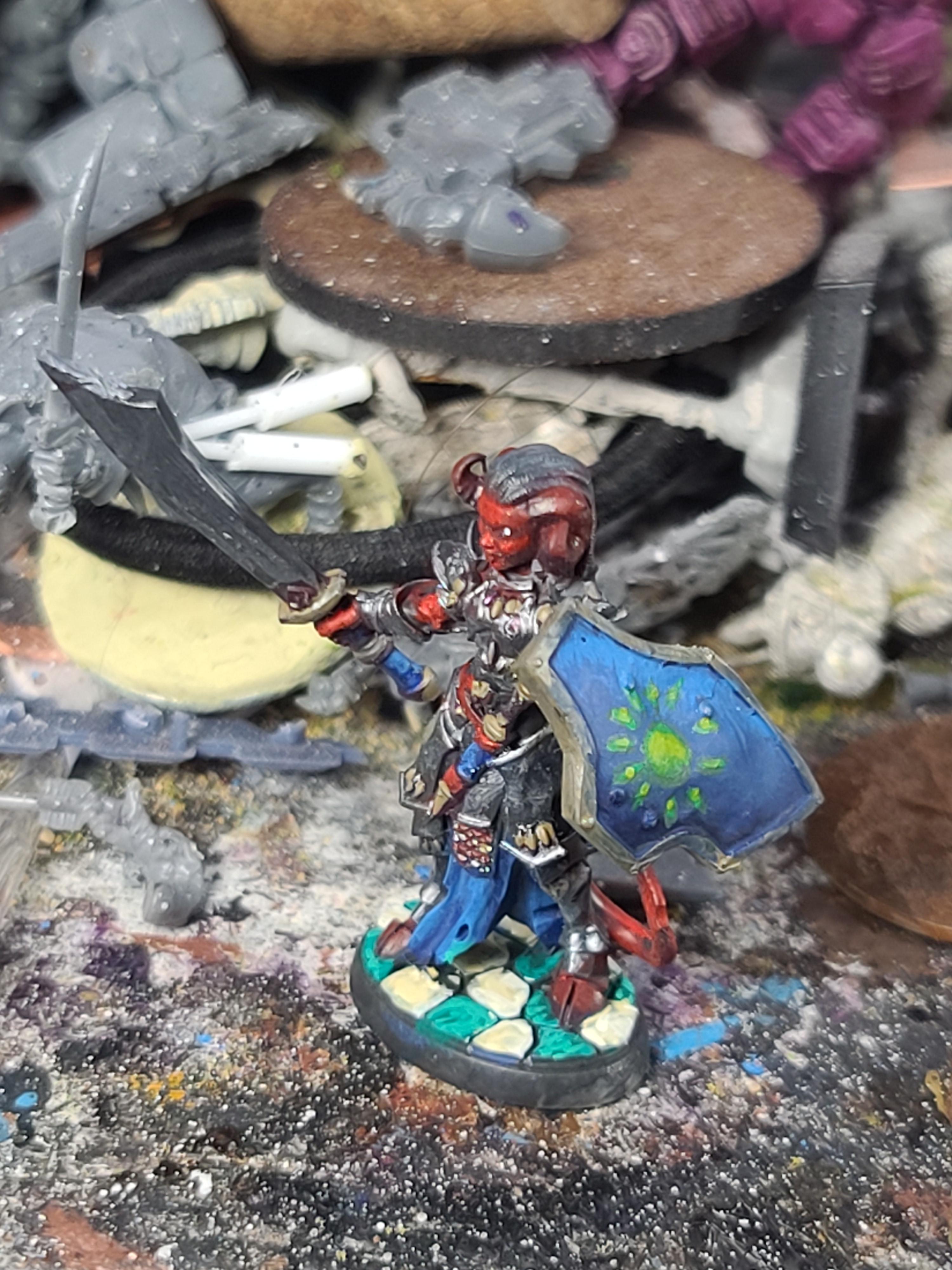 Demon Kin Paladin, Dungeons And Dragons, Reaper Miniatures, Tiefling, Warhammer Fantasy