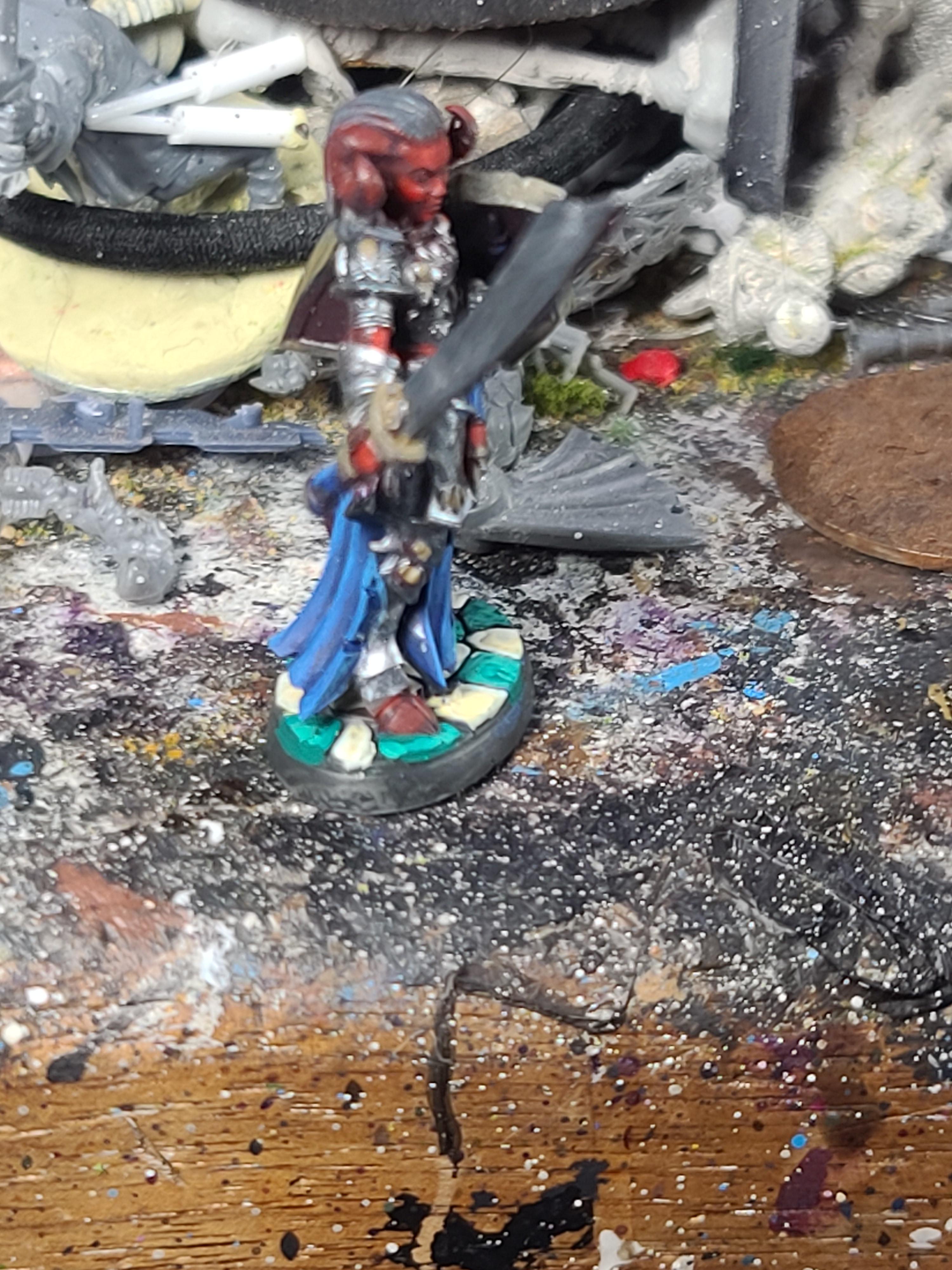 Demon Kin Paladin, Dungeons And Dragons, Reaper Miniatures, Tiefling, Warhammer Fantasy