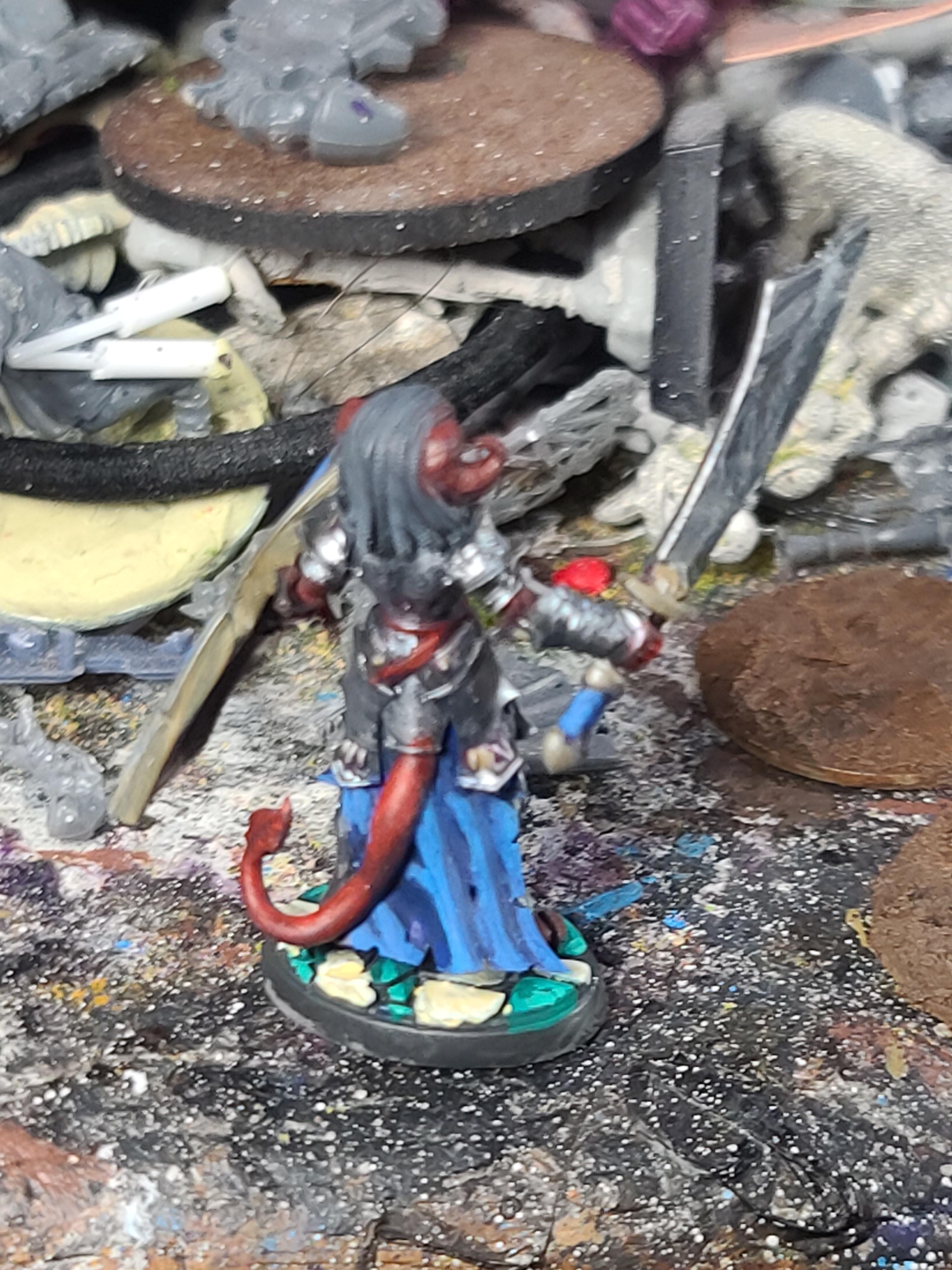 Demon Kin Paladin, Dungeons And Dragons, Reaper Miniatures, Tiefling, Warhammer Fantasy