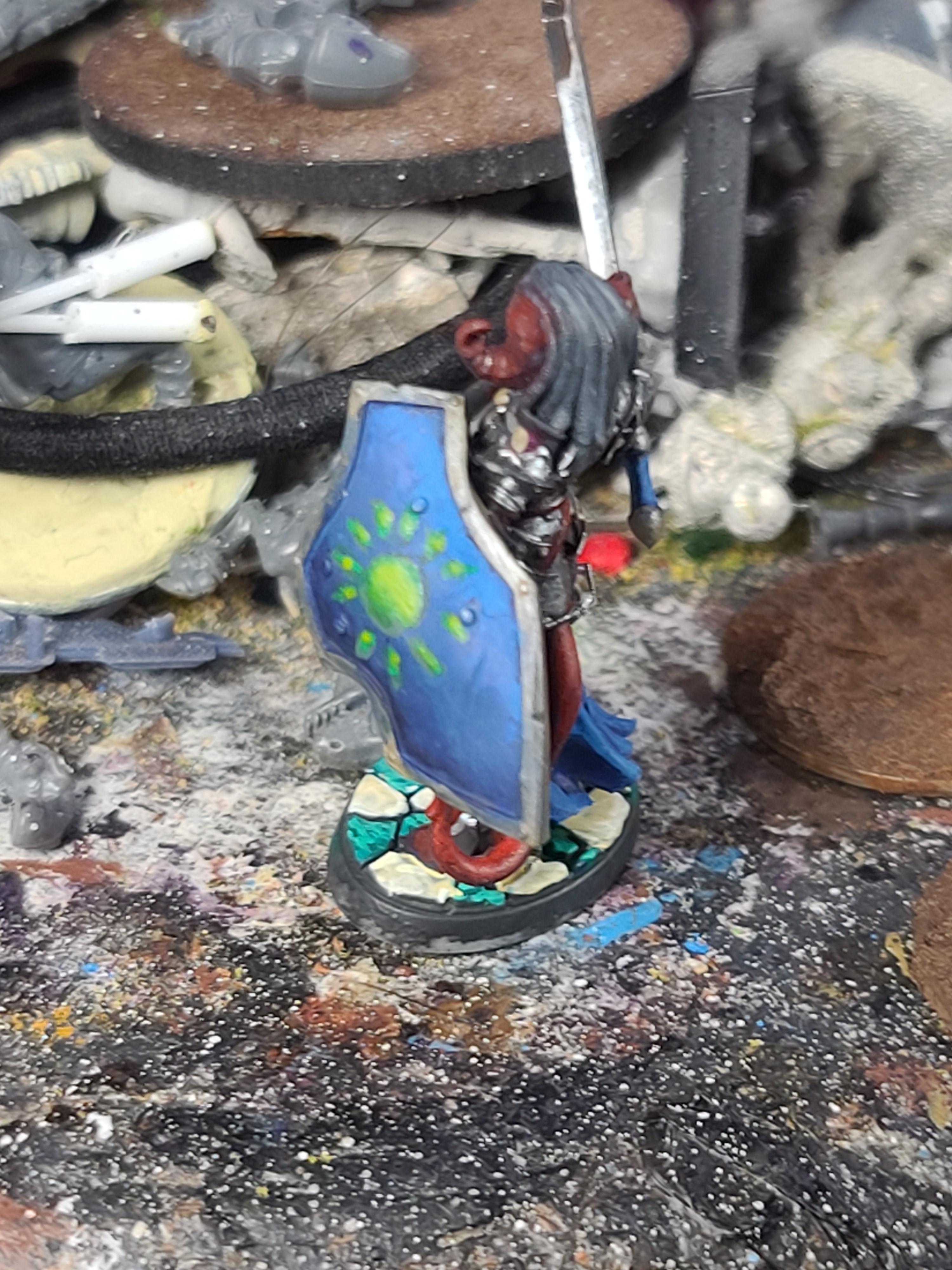 Demon Kin Paladin, Dungeons And Dragons, Reaper Miniatures, Tiefling, Warhammer Fantasy