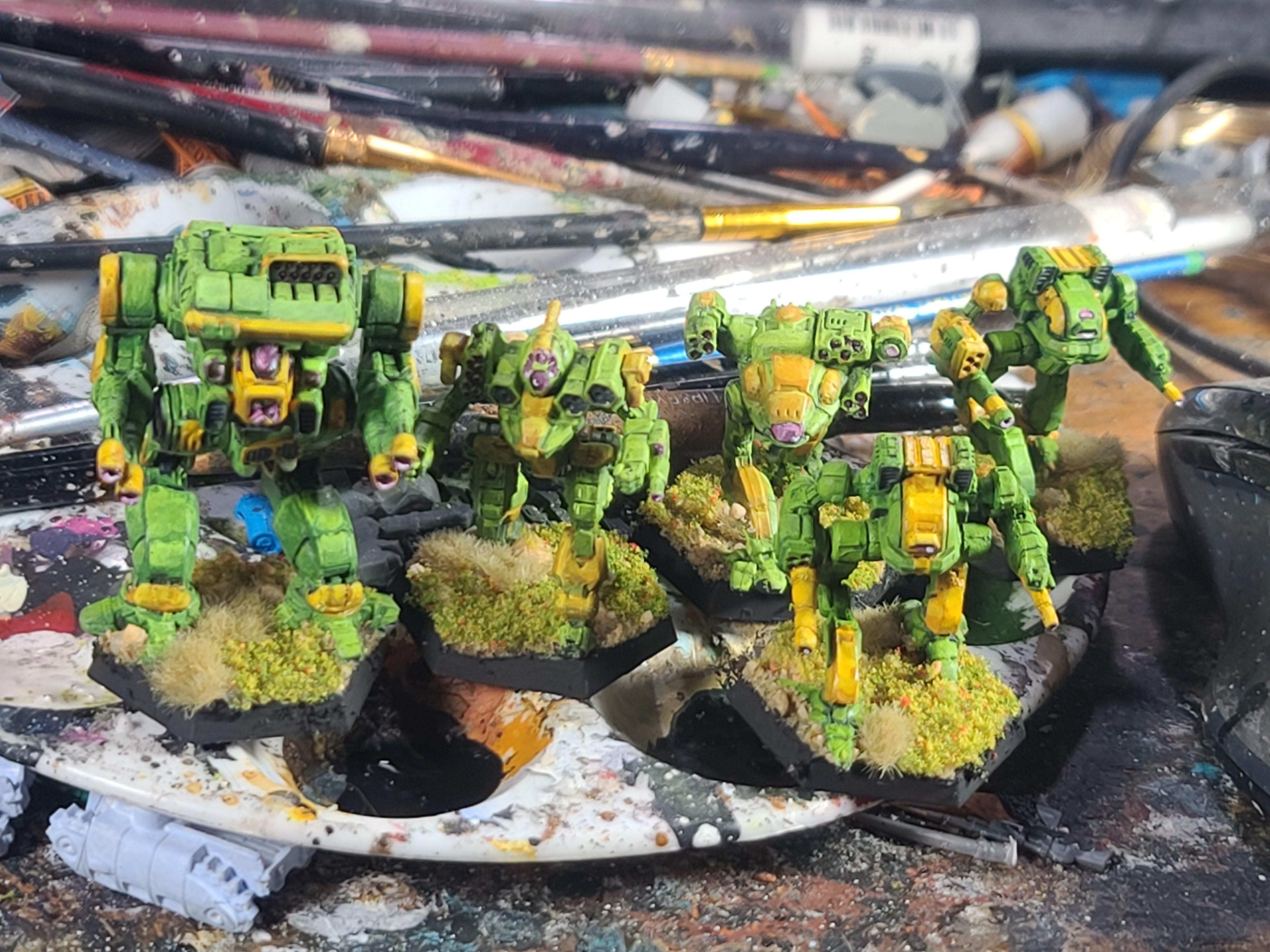 Battletech, Catalyst Game Labs, Clan Jade Falcon, Fire Falcon, Hellion, Kit Fox, Masakari, Mech, Uller, Warhawk