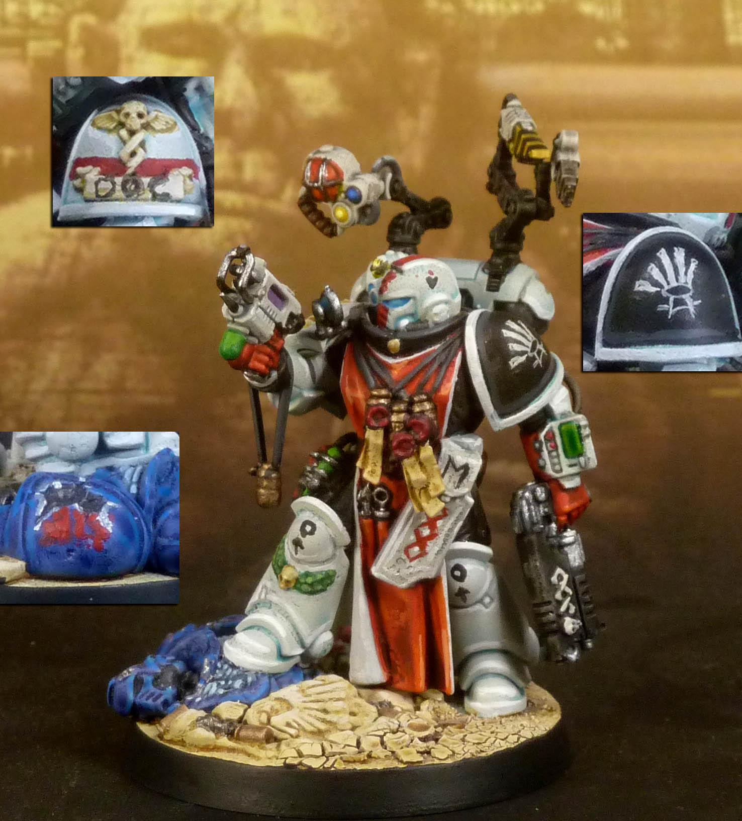 Apothecary, Crimson Fists, Iron Hands, Space Marines
