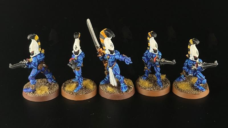 Alaitoc, Captain Brown, Craftworld, Dire Avengers Squad, Eldar, Exarch, Metal, Painted