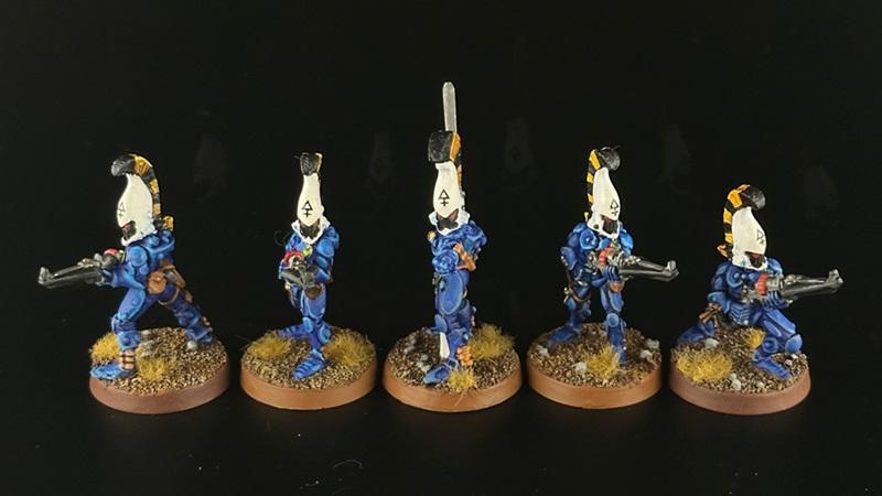 Alaitoc, Captain Brown, Craftworld, Dire Avengers Squad, Eldar, Exarch, Metal, Painted