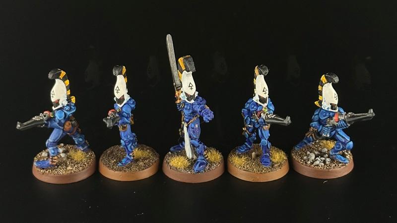 Alaitoc, Captain Brown, Craftworld, Dire Avengers Squad, Eldar, Exarch, Metal, Painted