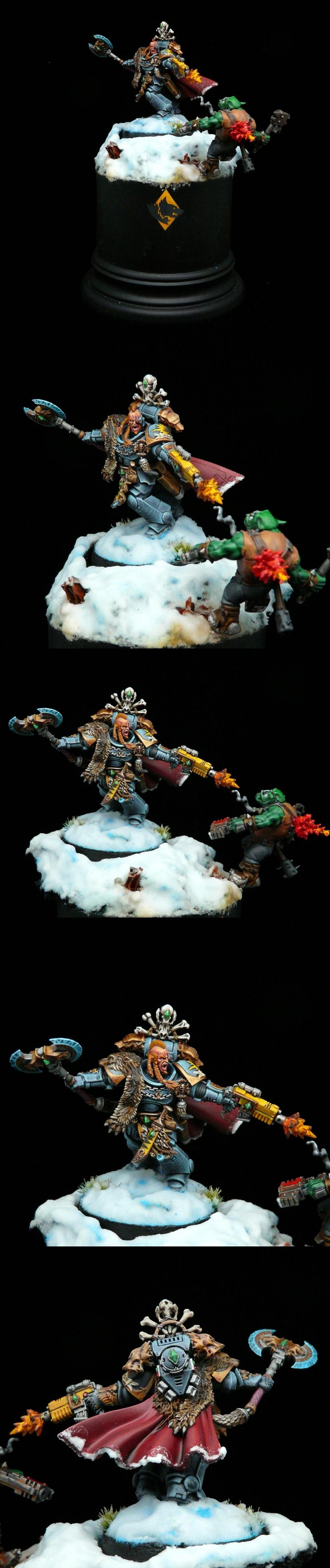 Adeptus Astartes, Kitbash, Krom Dragongaze, Primaris, Space Marines, Space Wolves, Wolf Lord