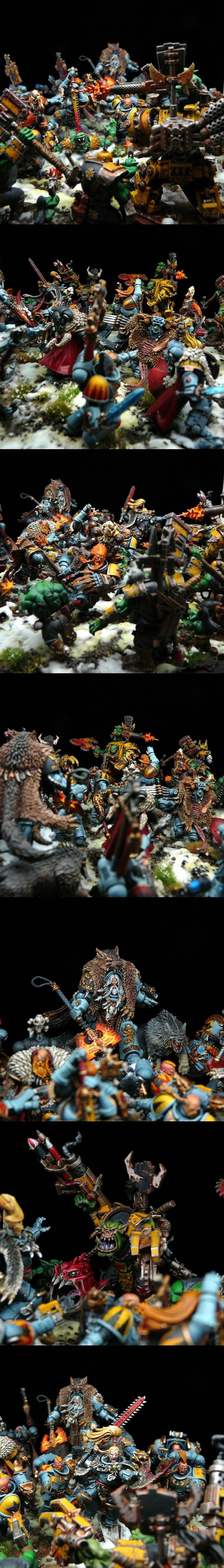 Adeptus Astartes, Arjac Rockfist, Badmoons, Blood Claws, Grey Hunters, Logan Grimnar, Lukas The Trickster, Orks, Primaris, Ragnar Blackmane, Rune Priest, Space Marines, Space Wolves, Vlka Fenryka, Warboss, Wolf Guard, Wolf Lord, Wolf Priest