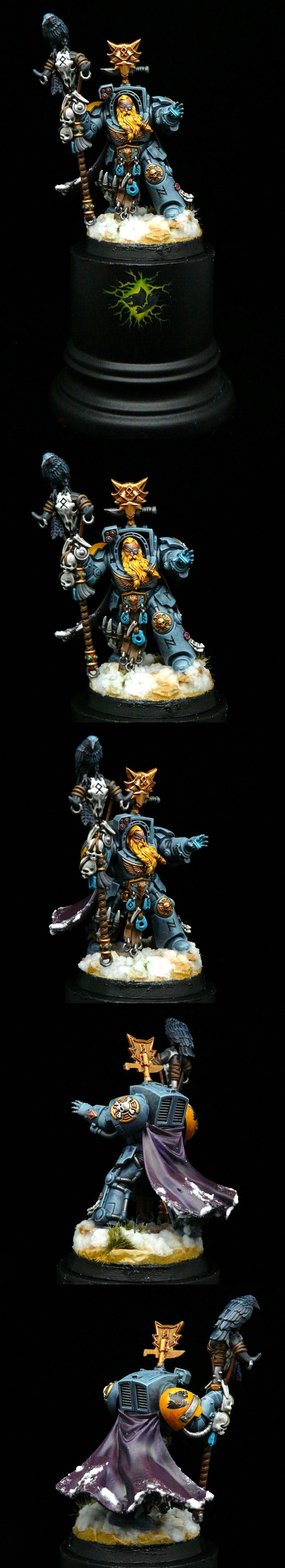 Adeptus Astartes, Kitbash, Primaris, Rune Priest, Space Marines, Space Wolves, Vlka Fenryka