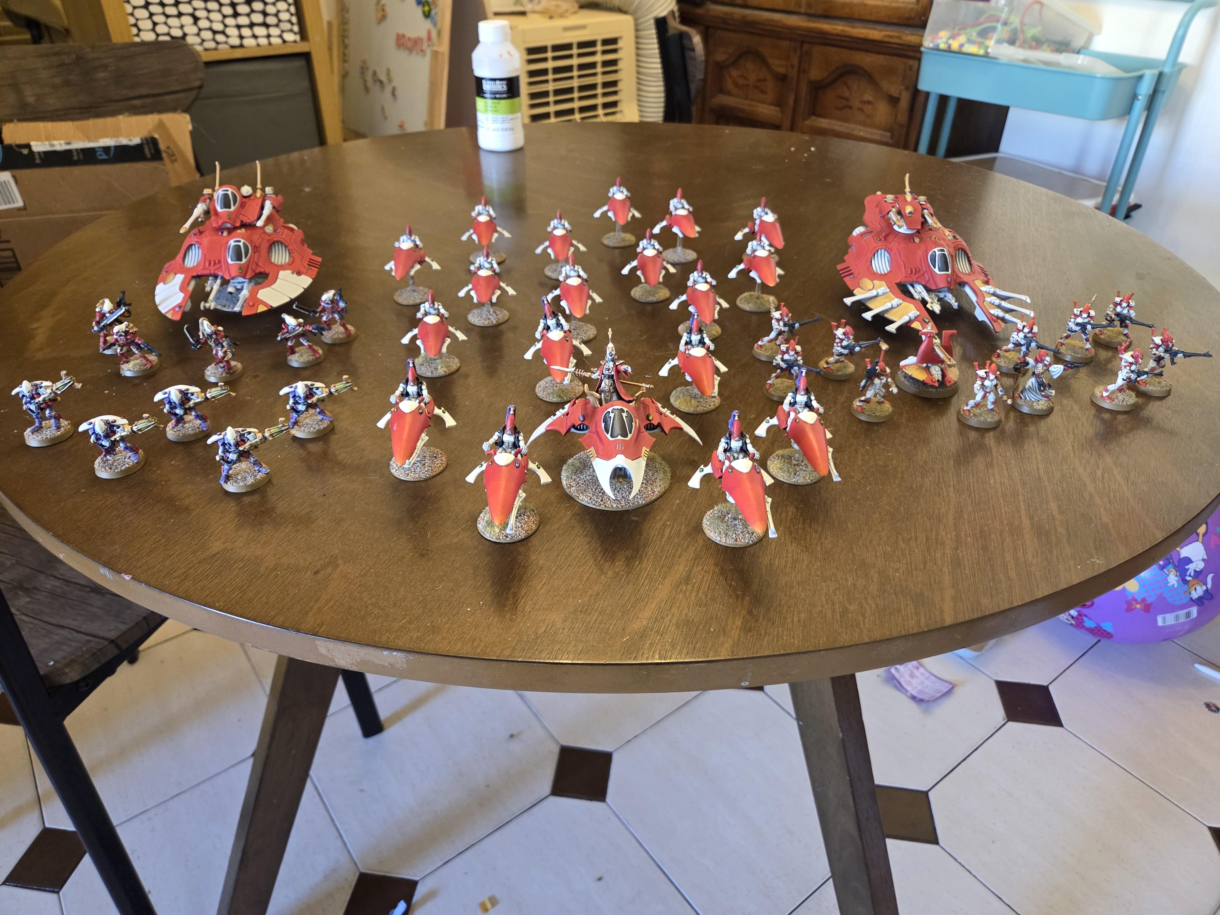 Eldar, Eldar Army, Grav Tank, Jetbike, Painted Army