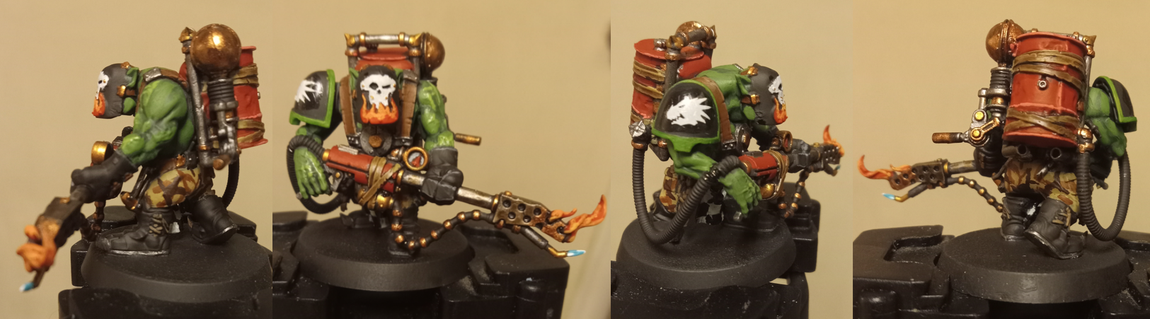 Burna Boyz, Camouflage, Desert, Fire, Flamethrower, Greenskin, Greenskins, Kill Team, Kommando, Orks, Salamander, Tan, Warhammer 40,000