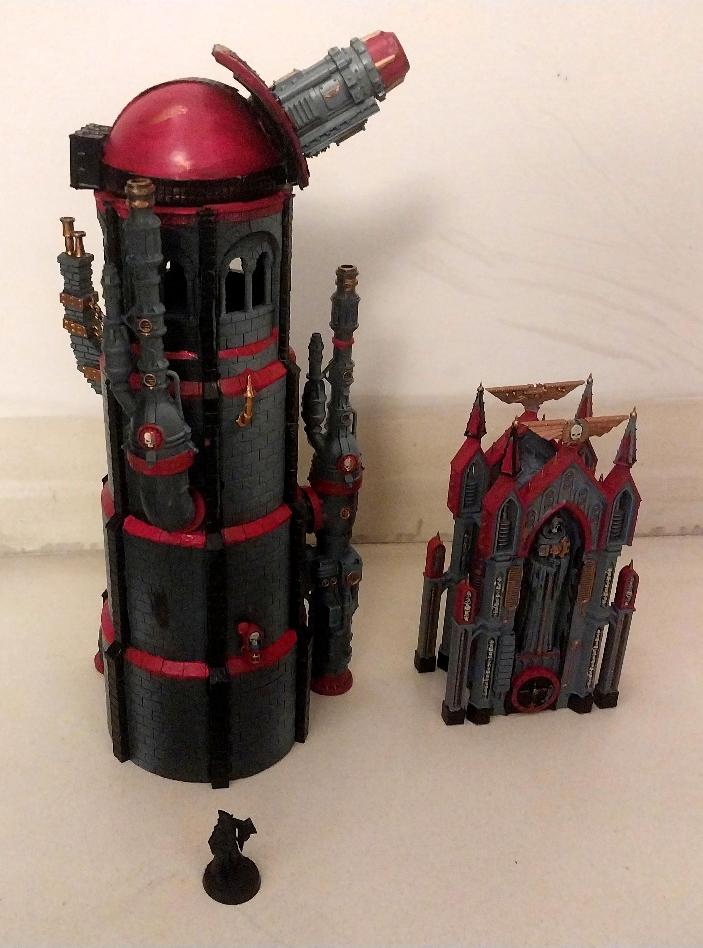 Adeptus Mechanicus, Astropath, Autochoral Transmitter, Cannon, Fortification, Gondor Tower, Shrine, Siege Mortar, Terrain, Tower