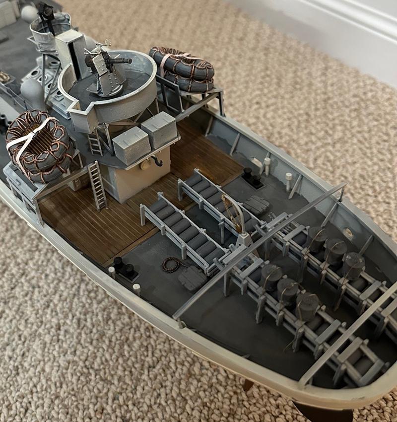 1/72 Scale, Battle Of The Atlantic, Conversion, Corevette, Flower Class Corvette, North Atlantic, Sweep Deck In Progress, Warship, World War Two, Ww 2