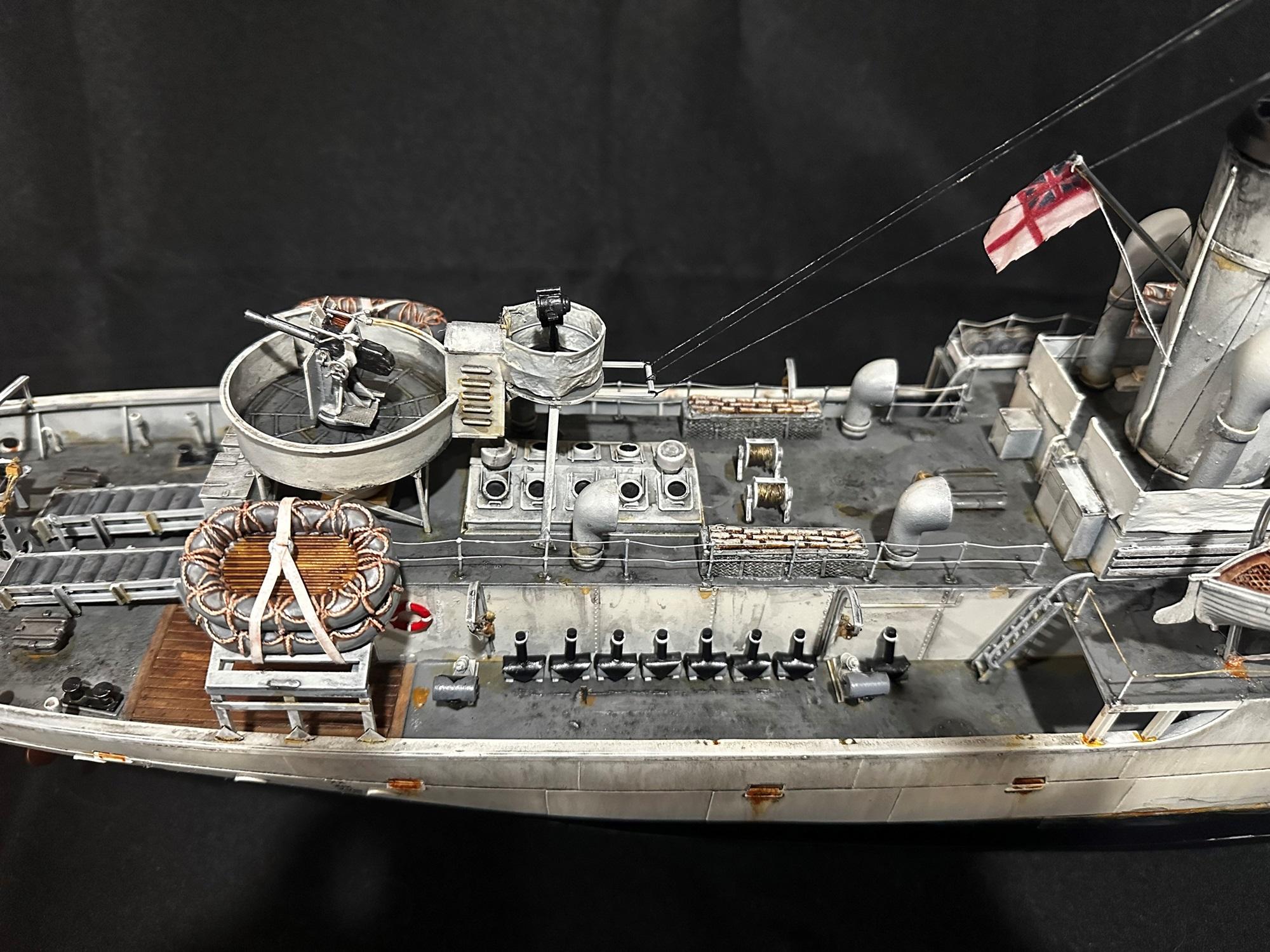 1/72 Scale, Corvette, Depth Charges, Flower Class Corevette, Model Ship, Painted, Pom Pom, Starboard Amidships, Weathered, World War Two, Ww 2