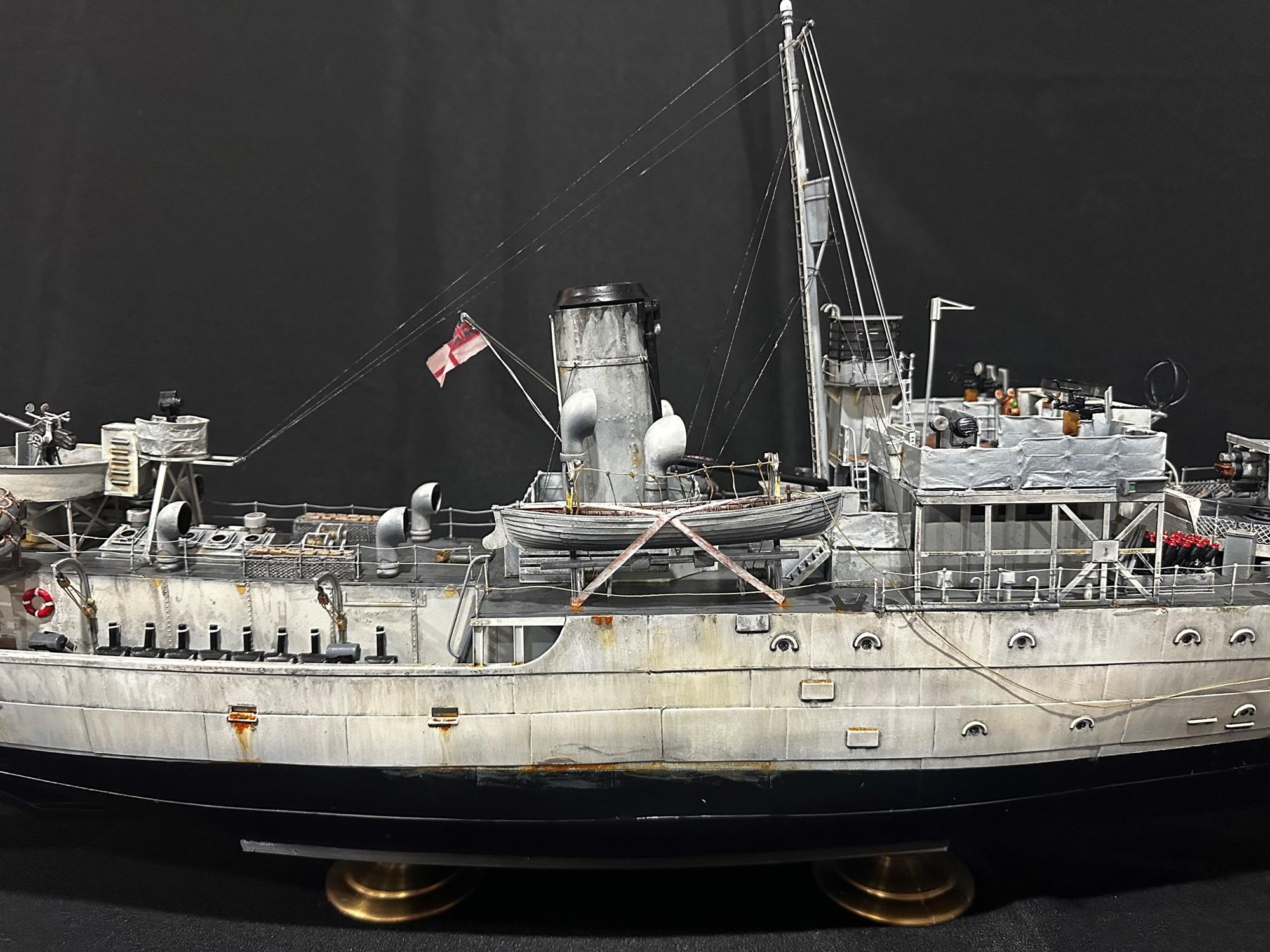 1/72 Scale, Corvette, Depth Charges, Ensign, Flower Class Corevette, Model Ship, Painted, Pom Pom, Rigging, Starboard Amidships, Weathered, World War Two, Ww 2