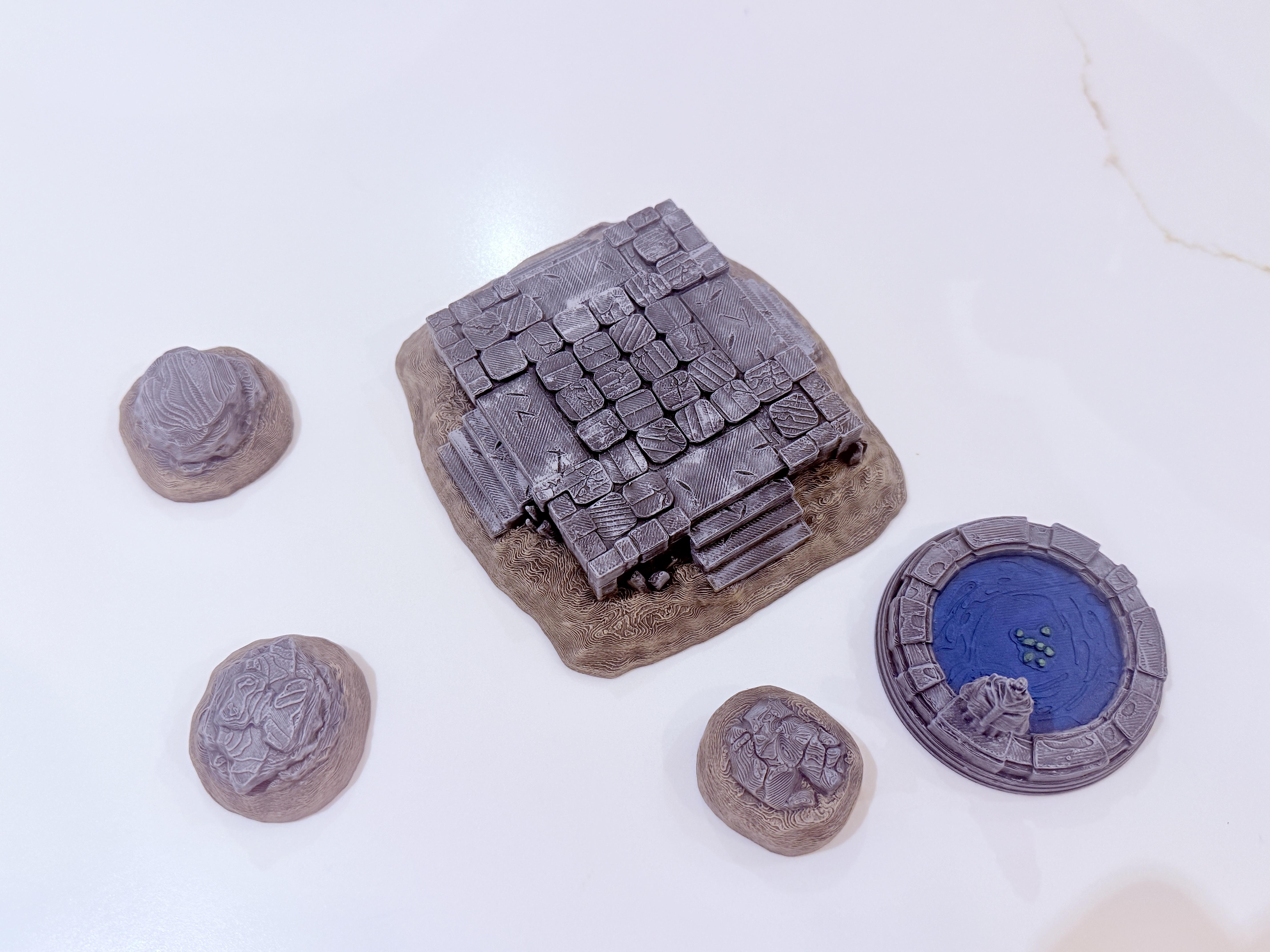 3d Print, Hills, Rubble, Terrain, Warmachine, Water, Well