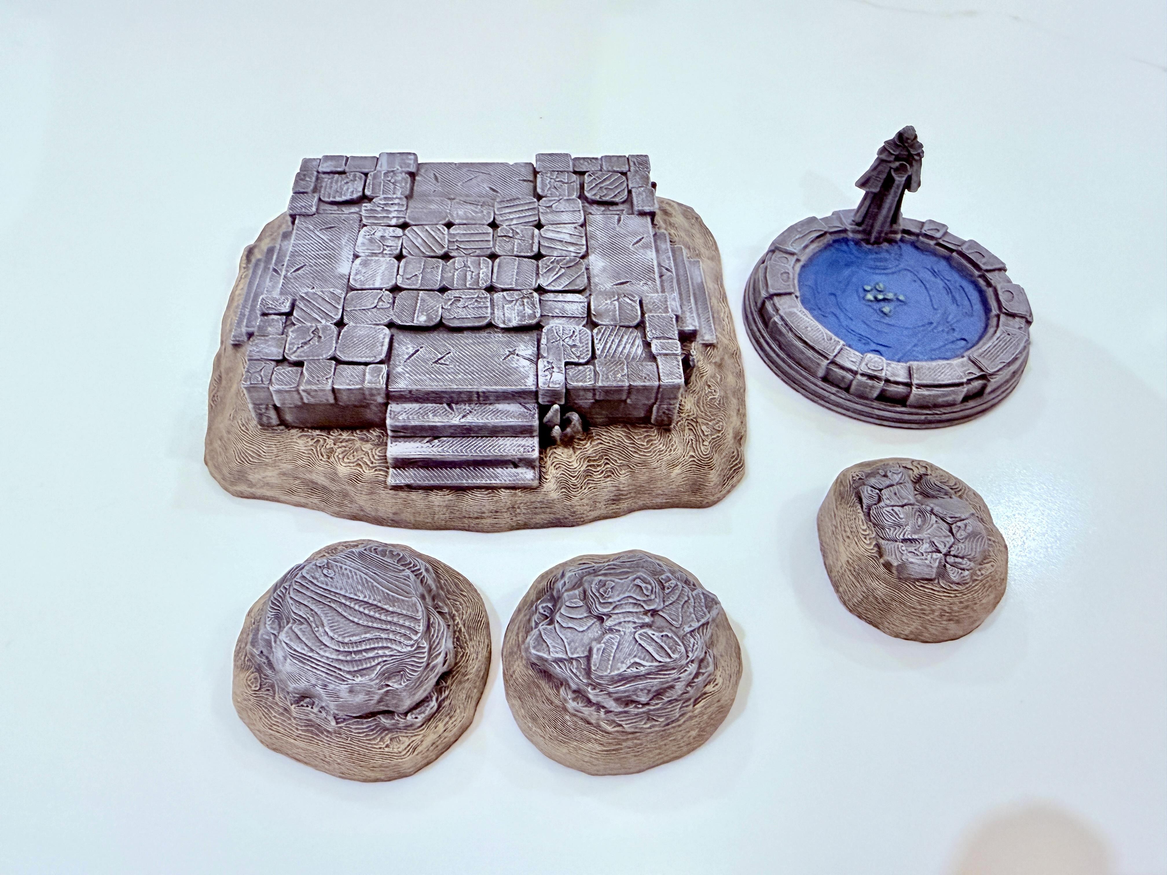 3d Print, Hills, Rubble, Terrain, Warmachine, Water, Well