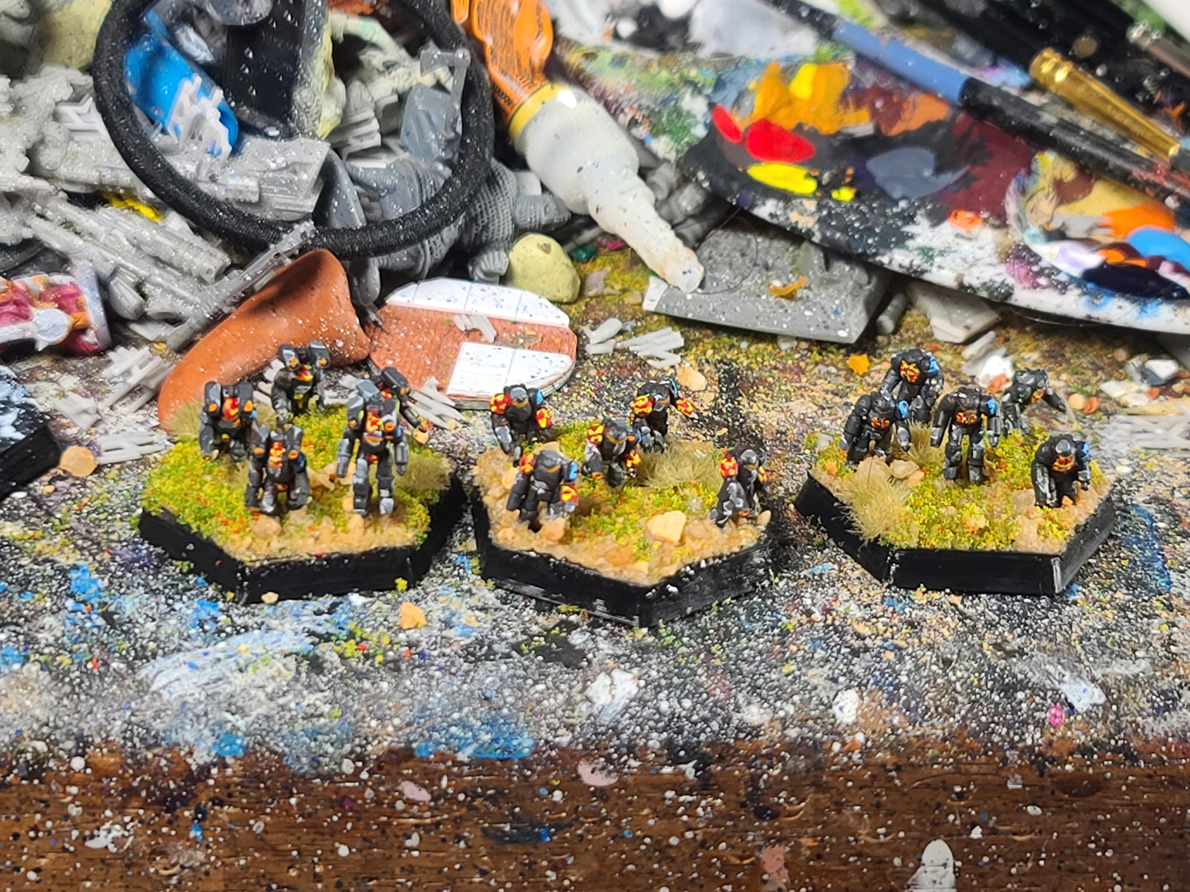 Afterdark Prints, Battle Armor, Battletech, Clan Smoke Jaguar, Elementals, Omega Galaxy, Power Armor, Sir Mortimer Bombito