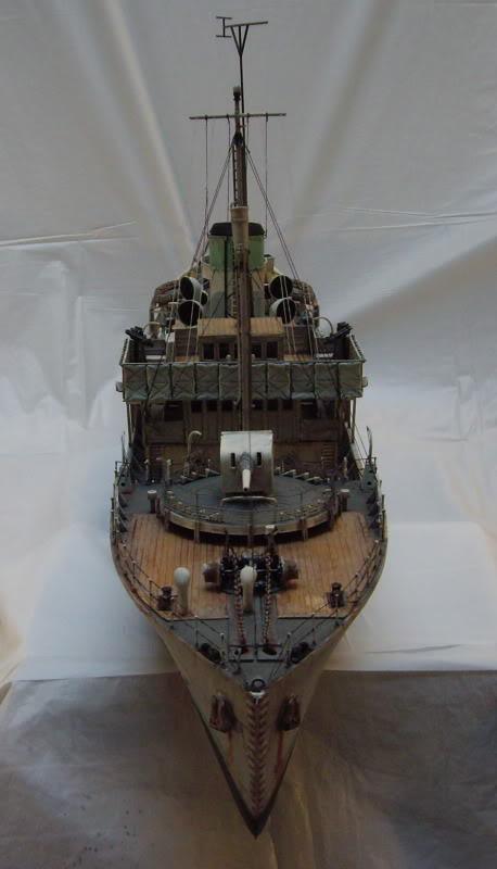 4 Inch Gun, Canadian, Convoy Escort, Flower Class Corvette, Painted, Stem, U-boat Killer, Warship, Weathered, World War 2, World War Two
