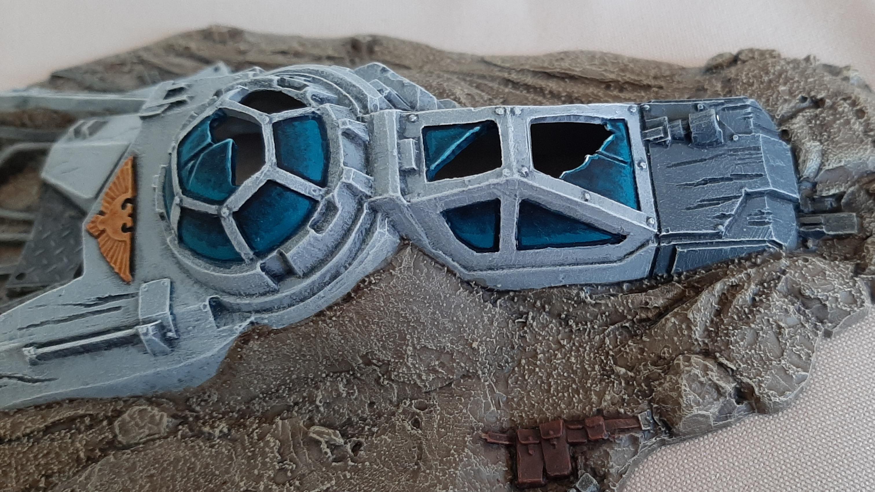 4th, Aquila, Astartes, Battle, Box, Classic, Cockpit, Crashed, Detail, Edition, Effect, For, Glass, Introduction, Lander, Macragge, Oldhammer, Original, Parts, Retro, Set, Shuttle, Space, Space Marines, Starter, Terrain