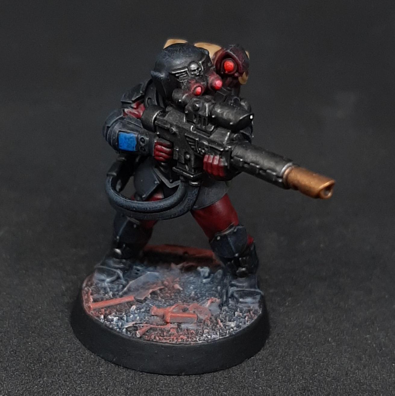2026, Black, Challenge, Conversion, Custom, Dark, Entries, Glow, Grimdark, Gritty, Gun, Headswap, Hot-shot, Inquisition, Inquisitorial, Kill, Killteam, Kitbash, Lasgun, Million Miniatures, Miniatures, Object Source Lighting, One, Red, Scions, Squad, Storm, Stormtrooper, Team, Tempestus, Trooper, Visor, Warhammer 40,000