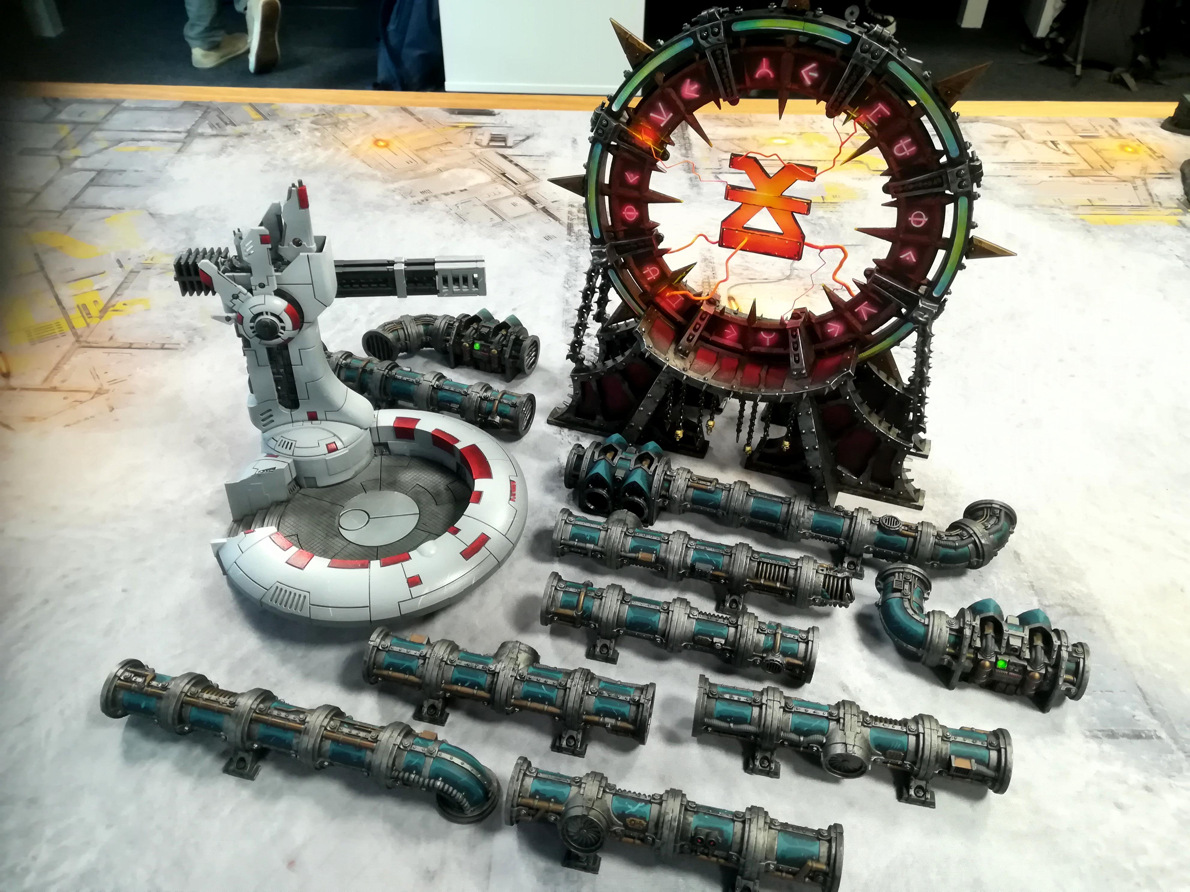 Bunker, Chaos, Gateway, Khorne, Pipes, Tau, Terrain