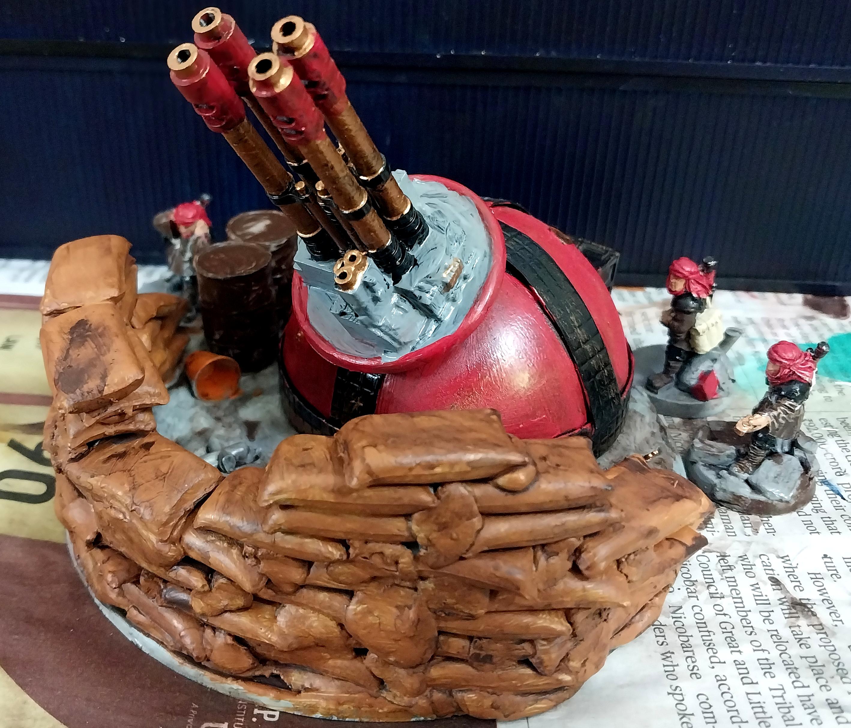 Artillery Team, Cannon, Heavy Quad Launcher, Imperial Guard, Scratch Build, Tallarn Desert Raiders