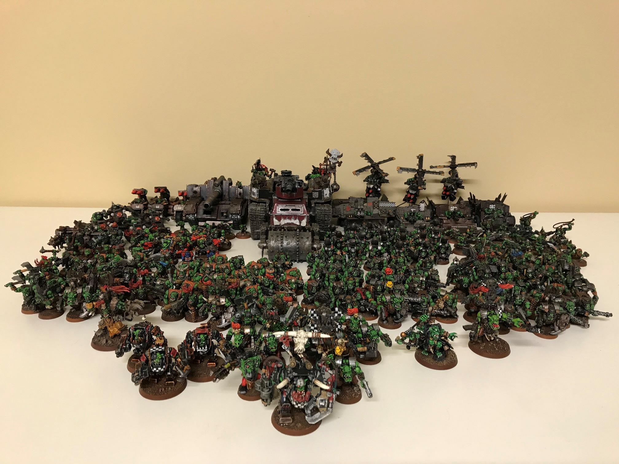 Bike Boys, Captain Brown, Gretchin, Grots, Ork Waaagh, Orks, Painted, Rokkits, Shoot Boys, Slugga Boyz, Warboss