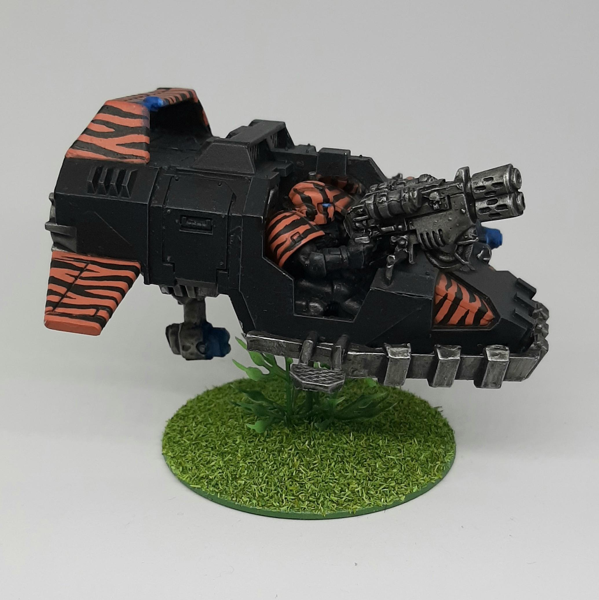 Adeptus, Assault, Astartes, Black, Camouflage, Cannon, Chapter, Classic, Claw, Conversion, Crew, Custom, Driver, Fighting, Forest, Glow, Gunner, Hover, India, Jungle, Kitbash, Land, Magnet, Miniature, Multimelta, Object Source Lighting, Orange, Paw, Retro, Space, Space Marines, Speeder, Striped, Stripes, Tigers, Veda, Vehicle, Warhammer 40,000