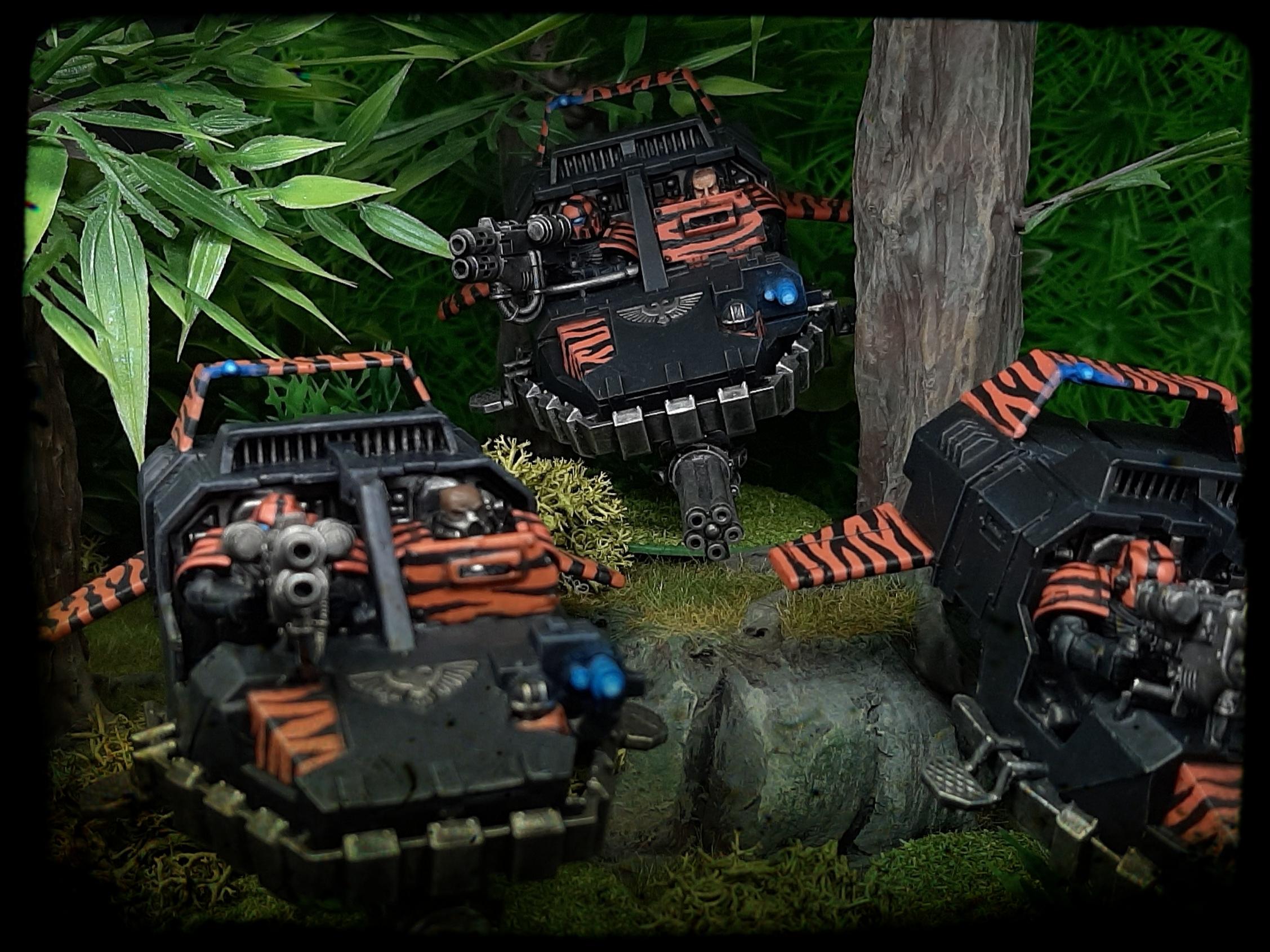 Adeptus, Assault, Astartes, Black, Camouflage, Cannon, Chapter, Classic, Claw, Conversion, Crew, Custom, Driver, Fighting, Forest, Glow, Gunner, Hover, India, Jungle, Kitbash, Land, Magnet, Miniature, Multimelta, Object Source Lighting, Orange, Paw, Retro, Space, Space Marines, Speeder, Squad, Squadron, Striped, Stripes, Tigers, Veda, Vehicle, Warhammer 40,000
