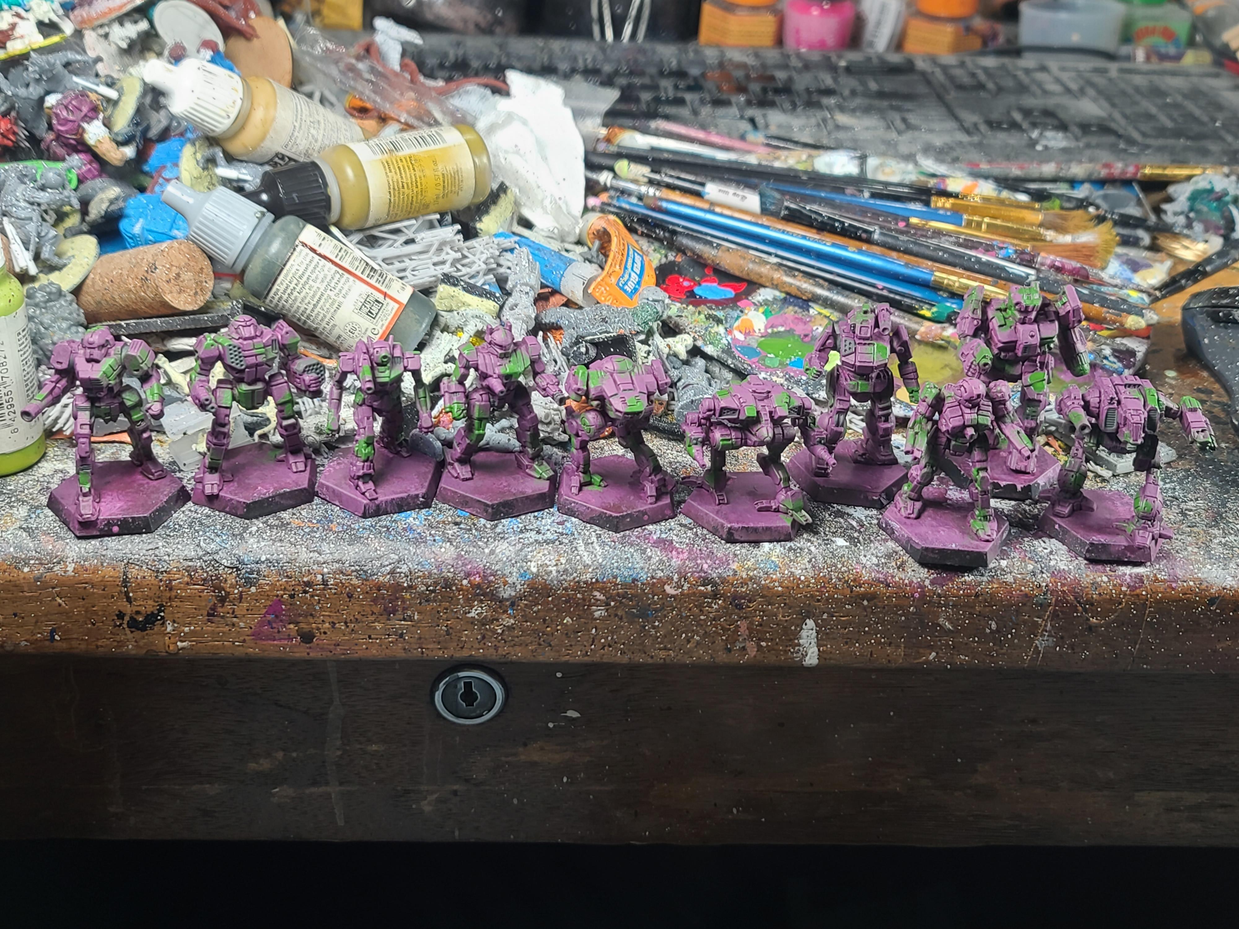 6mm, Battletech, Catalyst Game Labs, Charger, Cicada, Clint, Cougar, Firestarter, Hermes Ii, Marik, Mech, Purple Camo, Shadow Cat, Shadow Hawk, Trebuchet