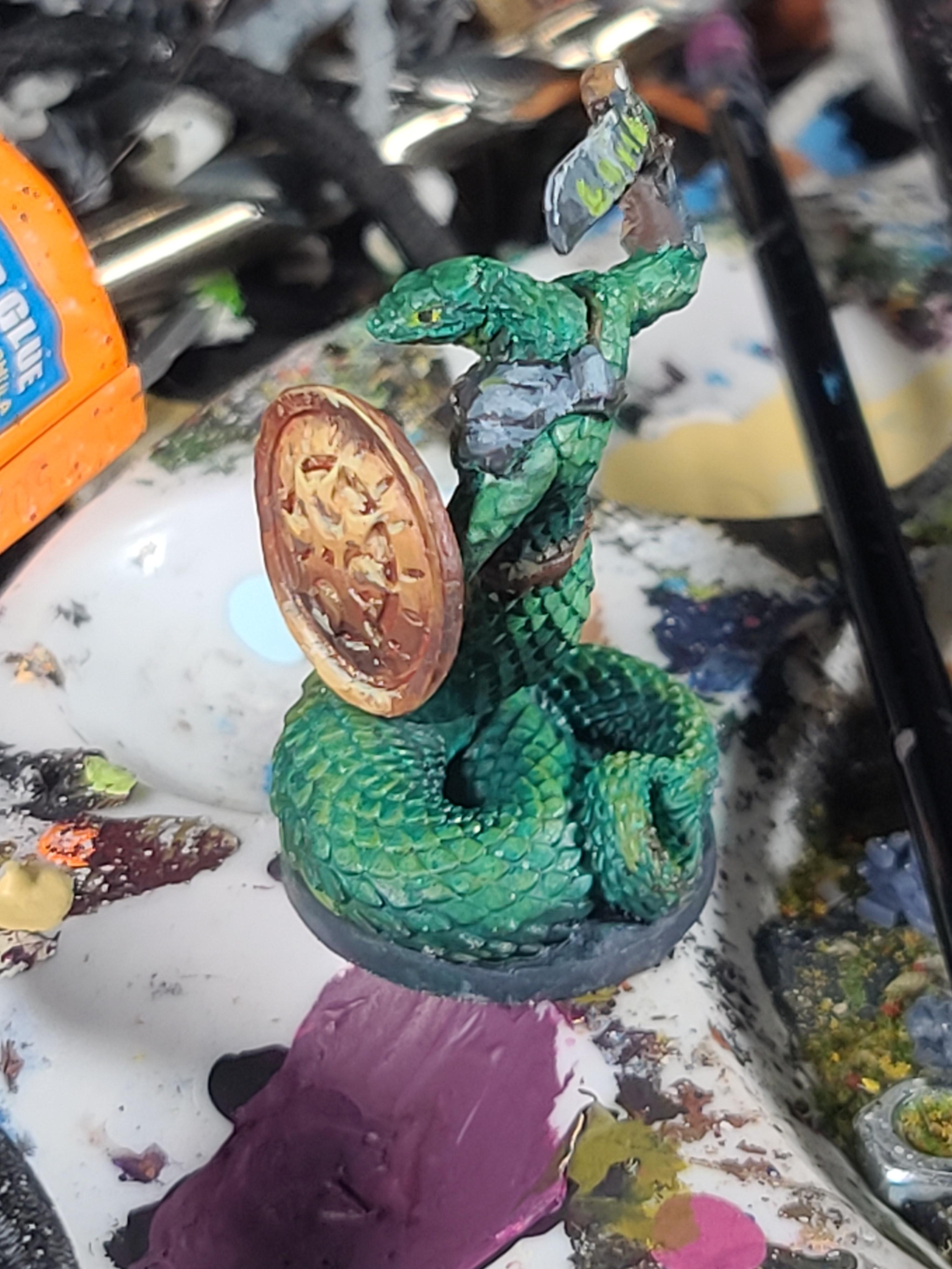 5 Pot, Dungeons And Dragons, Reaper Miniatures, Snake Man, Warhammer Fantasy