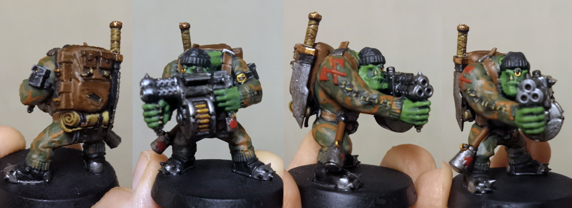 Blood Axe, Brown, Camouflage, Dakka Boy, Forest, Green, Greenskin, Greenskins, Kill Team, Kommando, Orks, Warhammer 40,000, Woodland