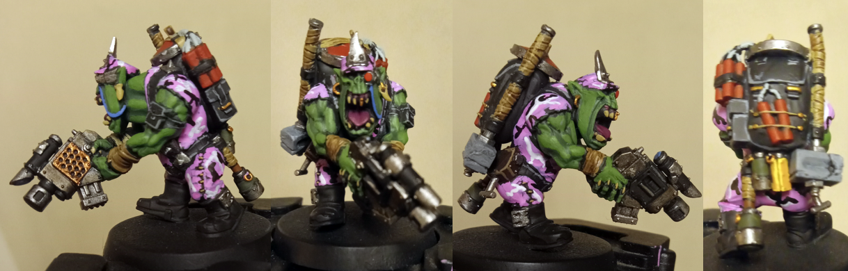 Breacha Boy, Camouflage, Greenskin, Greenskins, Kill Team, Kitbash, Kommando, Orks, Pink, Warhammer 40,000