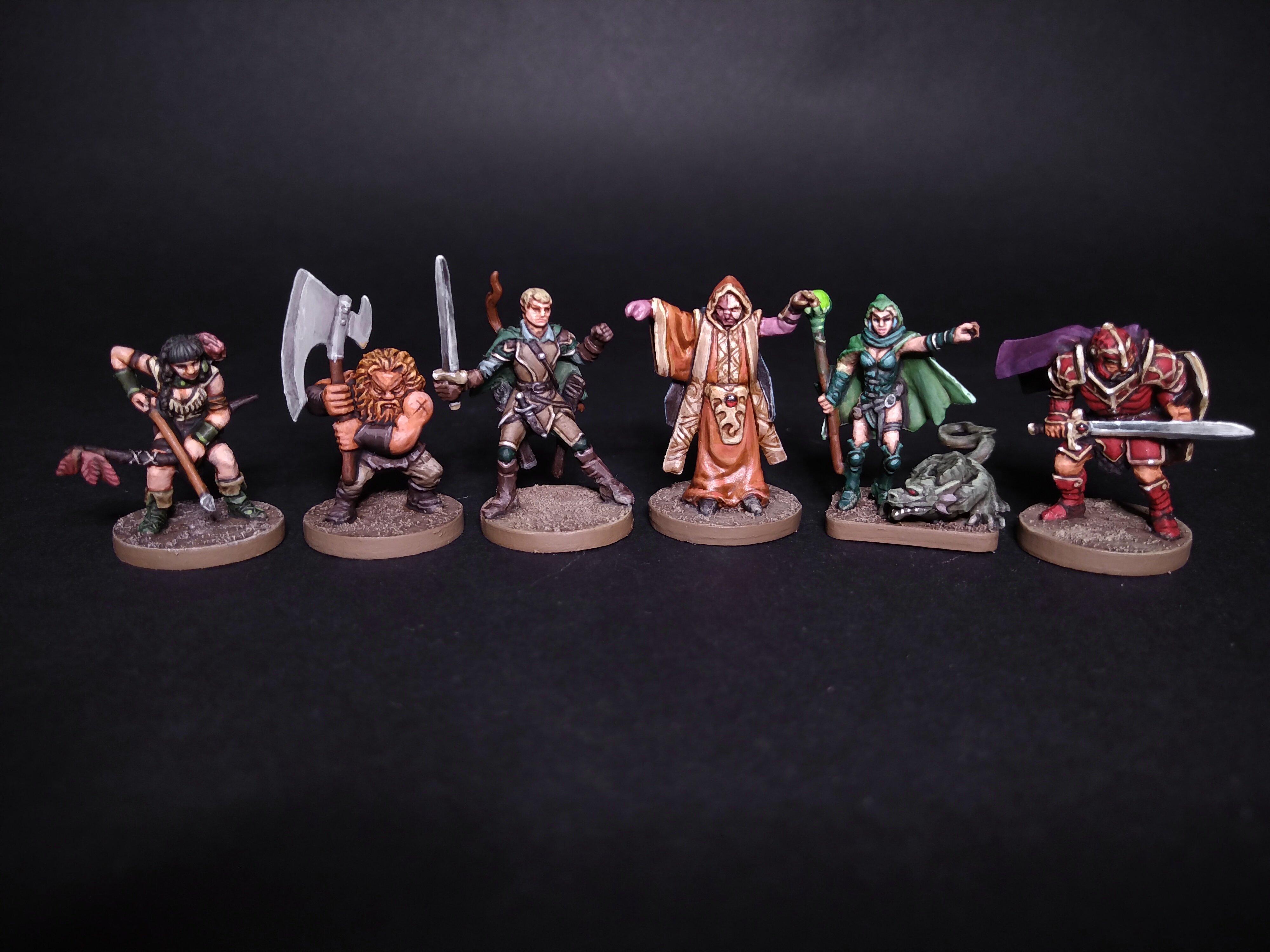 3rd Edition, Brother Gherinn, Challara And Brightblaze, Dungeon, Dungeon Quest, Dungeonquest, Hugo The Glorious, Krutzbeck, Lindel, Miniatures, Painted, Quest, Tatianna