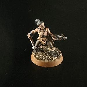 Captain Brown, Club, Crossbow, Metal, Necromunda, Original, Painted, Ratskin Brave