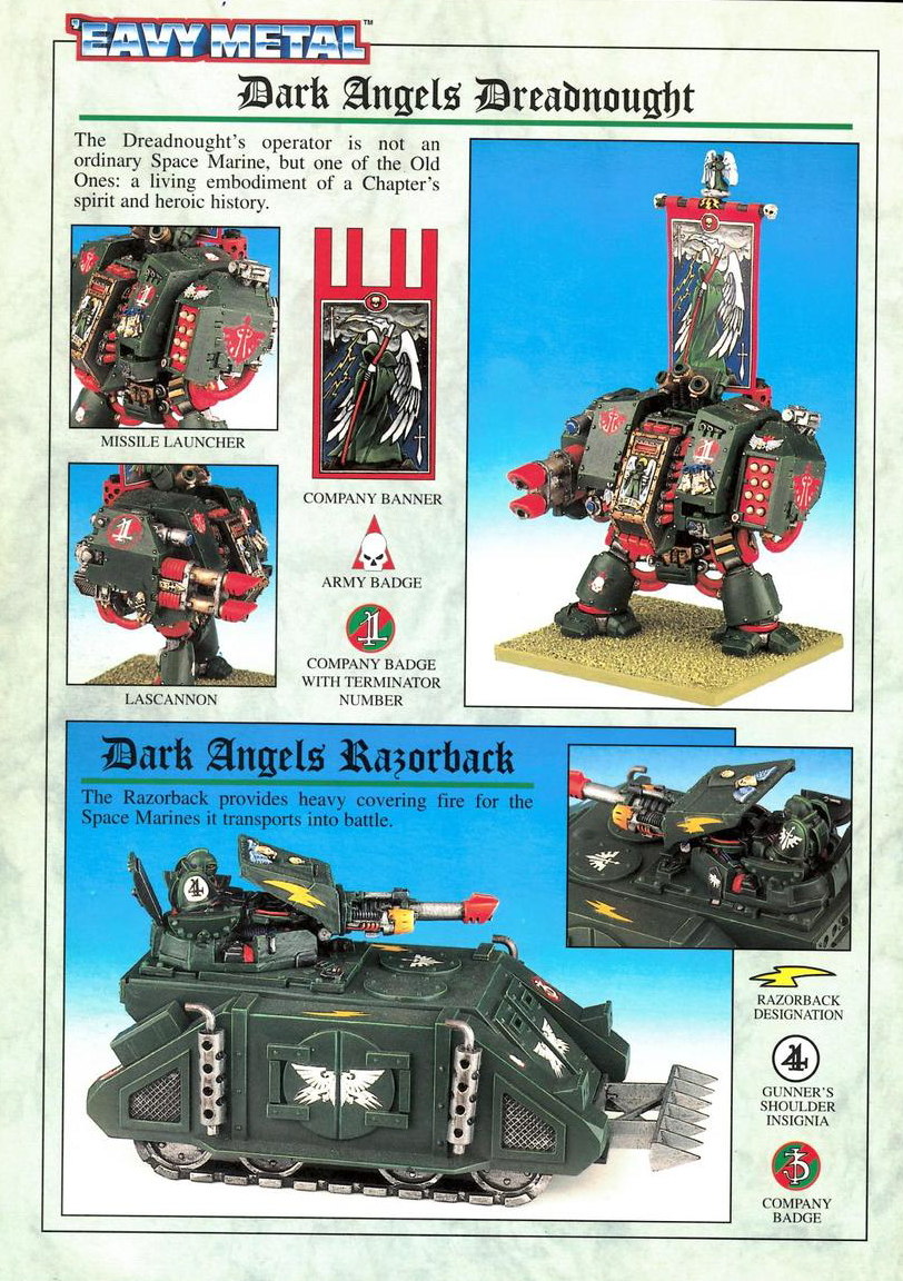Dark Angels, Dreadnought, Razorback, Space Marines